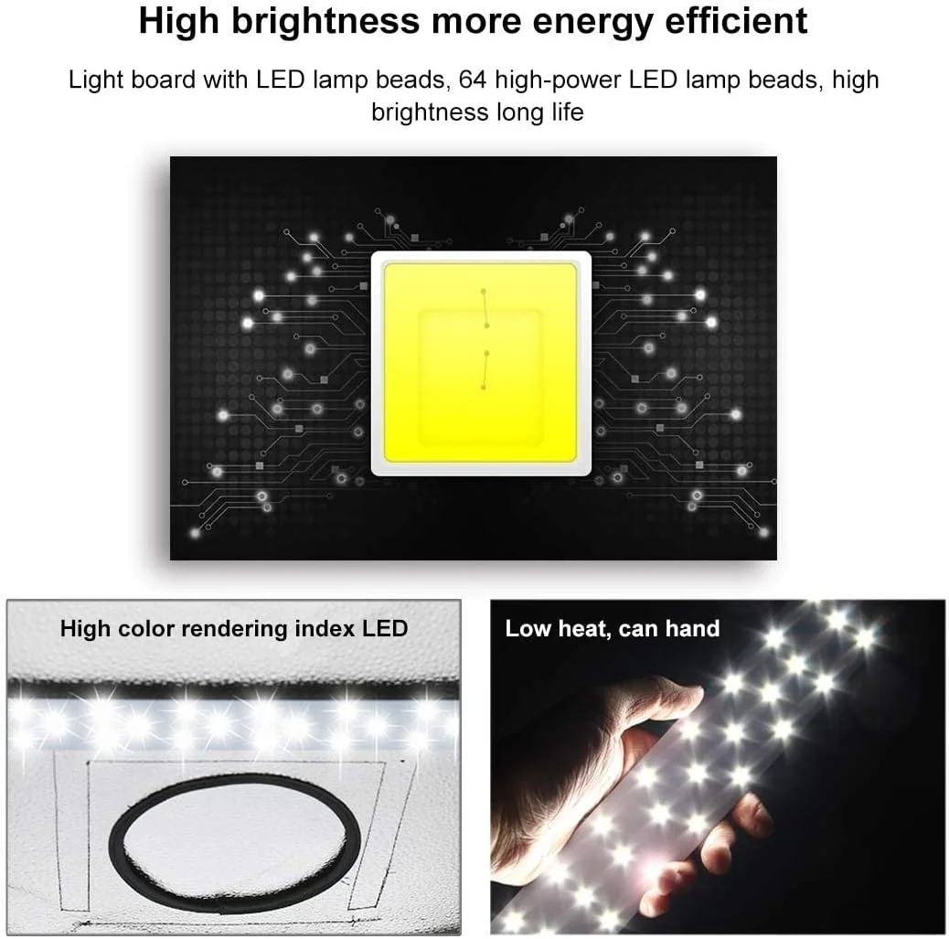 جعبه استودیویی نور قابل تنظیم PULUZ، 40 سانتی‌متری، نور سفید، چادر نور تاشو قابل حمل برای فروش آنلاین محصولات تجاری، به همراه پارچه نرم، 2 صفحه نور و 3 پس زمینه رنگی PVC