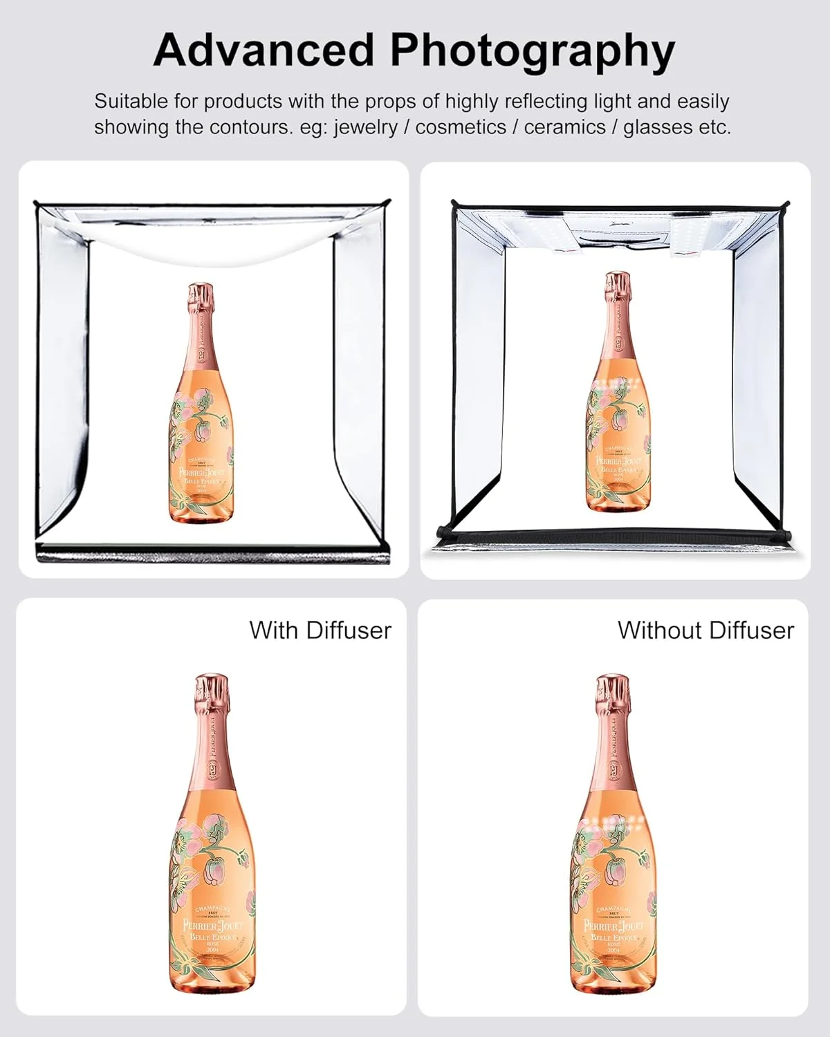 جعبه نور عکاسی PULUZ، جعبه نور بزرگ 60x60 سانتی متر با 120 مهره LED، CRI >95، کیت چادر عکاسی قابل حمل حرفه ای با 6 پس زمینه رنگی برای عکاسی محصول جعبه نور عکاسی PULUZ، جعبه نور بزرگ 60x60 سانتی متر با 120 مهره LED، CRI >95، کیت چادر عکاسی قابل حمل حرفه ای با 6 پس زمینه رنگی برای عکاسی محصول