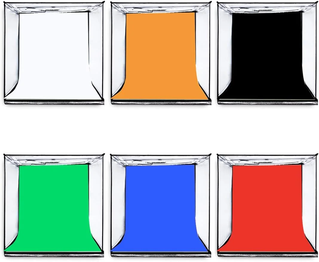 چادر نور عکاسی قابل حمل PULUZ با اندازه 40 سانتی متر، سافت باکس تاشو حرفه ای با چراغ های LED و 6 پس زمینه رنگی چادر نور عکاسی قابل حمل PULUZ با اندازه 40 سانتی متر، سافت باکس تاشو حرفه ای با چراغ های LED و 6 پس زمینه رنگی