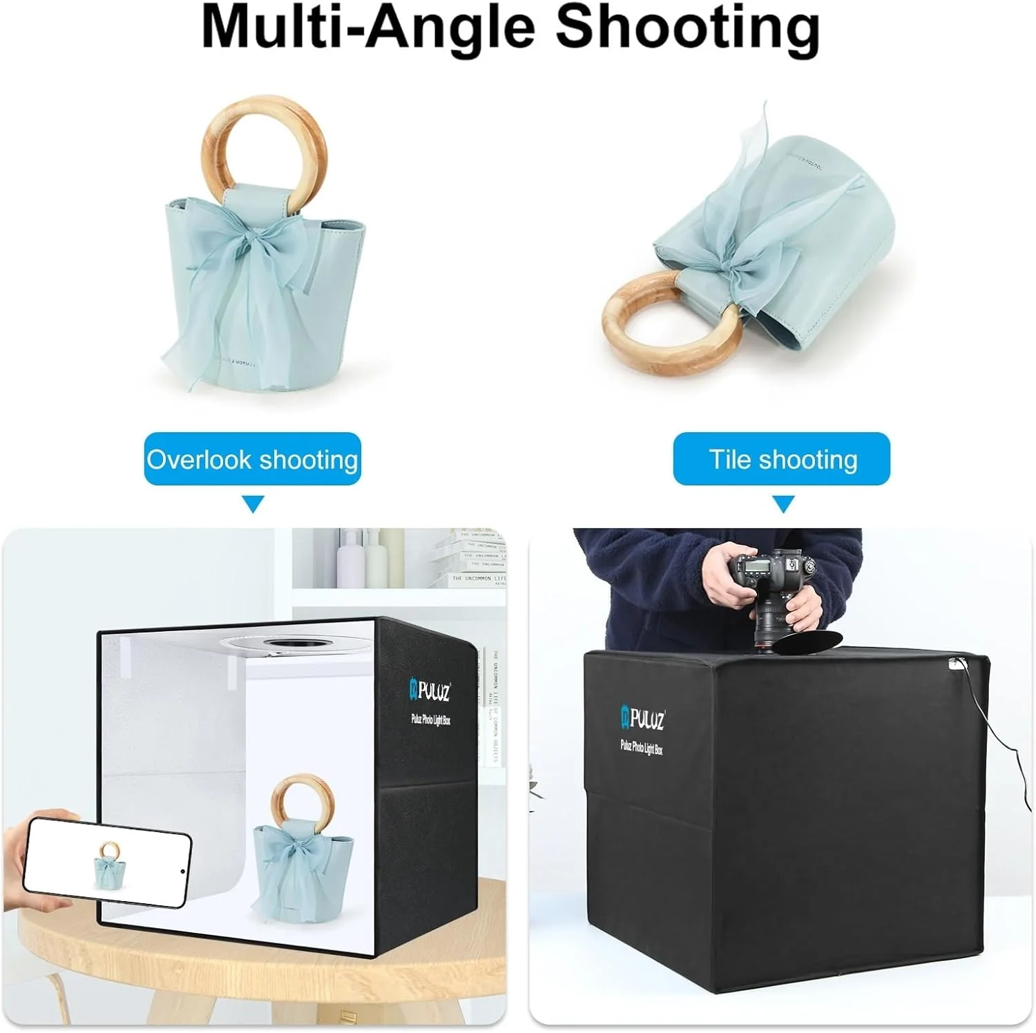 جعبه نور استودیویی قابل حمل PULUZ، چادر نور عکاسی 50cm x 50cm، چادر استودیویی عکاسی حرفه ای با نور قابل تنظیم و 12 پس زمینه رنگی، CRI≥90، جعبه عکس برای عکاسی محصول جعبه نور استودیویی قابل حمل PULUZ، چادر نور عکاسی 50cm x 50cm، چادر استودیویی عکاسی حرفه ای با نور قابل تنظیم و 12 پس زمینه رنگی، CRI≥90، جعبه عکس برای عکاسی محصول