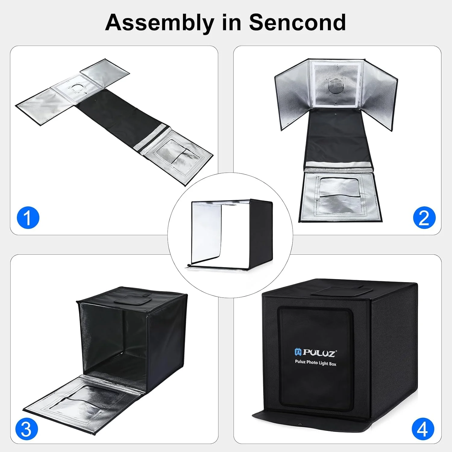 جعبه نور استودیویی قابل حمل PULUZ، 60x60x60 سانتی متر، چادر نور LED 5500K مینی 60 وات، کیت چادر استودیویی عکاسی با 3 پس زمینه قابل جابجایی مشکی نارنجی سفید دوشاخه UK جعبه نور استودیویی قابل حمل PULUZ، 60x60x60 سانتی متر، چادر نور LED 5500K مینی 60 وات، کیت چادر استودیویی عکاسی با 3 پس زمینه قابل جابجایی مشکی نارنجی سفید دوشاخه UK