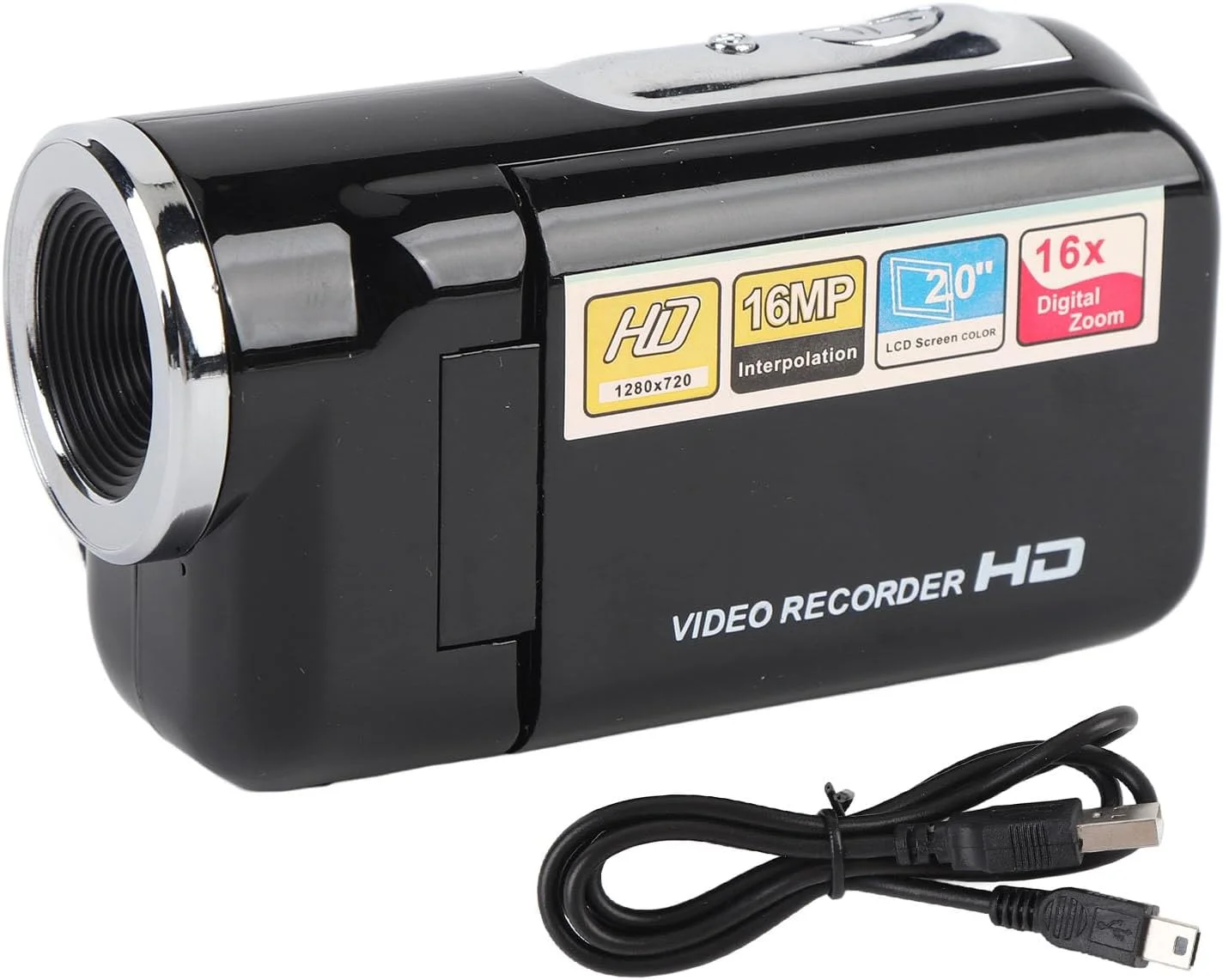 دوربین فیلمبرداری دیجیتال، دوربین فیلمبرداری 16 مگاپیکسلی 1080P با زوم دیجیتال 16X، پشتیبانی از اتصال USB، حالت سلفی، ضبط حلقه ای، برای ثبت خاطرات سفر، دانشگاه و رشد (مشکی) دوربین فیلمبرداری دیجیتال، دوربین فیلمبرداری 16 مگاپیکسلی 1080P با زوم دیجیتال 16X، پشتیبانی از اتصال USB، حالت سلفی، ضبط حلقه ای، برای ثبت خاطرات سفر، دانشگاه و رشد (مشکی)