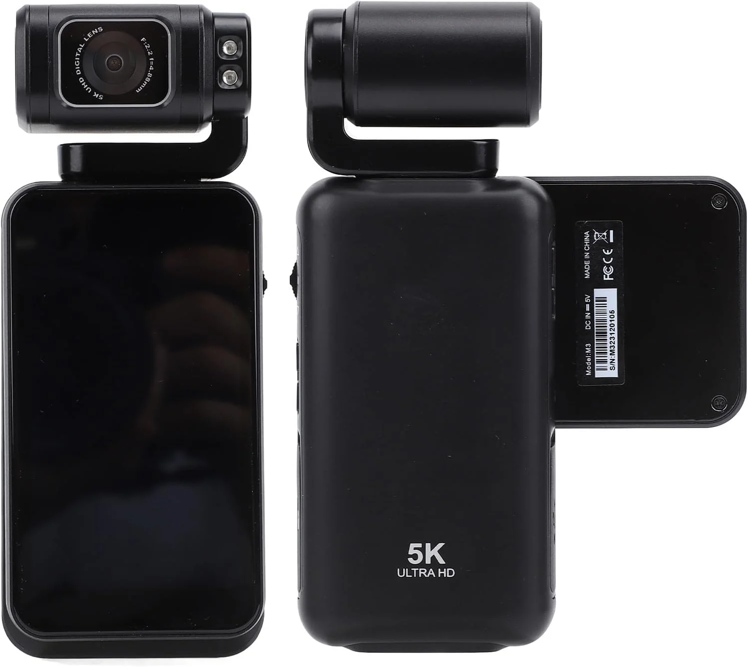 دوربین فیلمبرداری 5K، دوربین دستی با صفحه لمسی چرخان 3.5 اینچی، زوم دیجیتال 10X، عکاسی تایم لپس، پخش آنلاین ویدیو