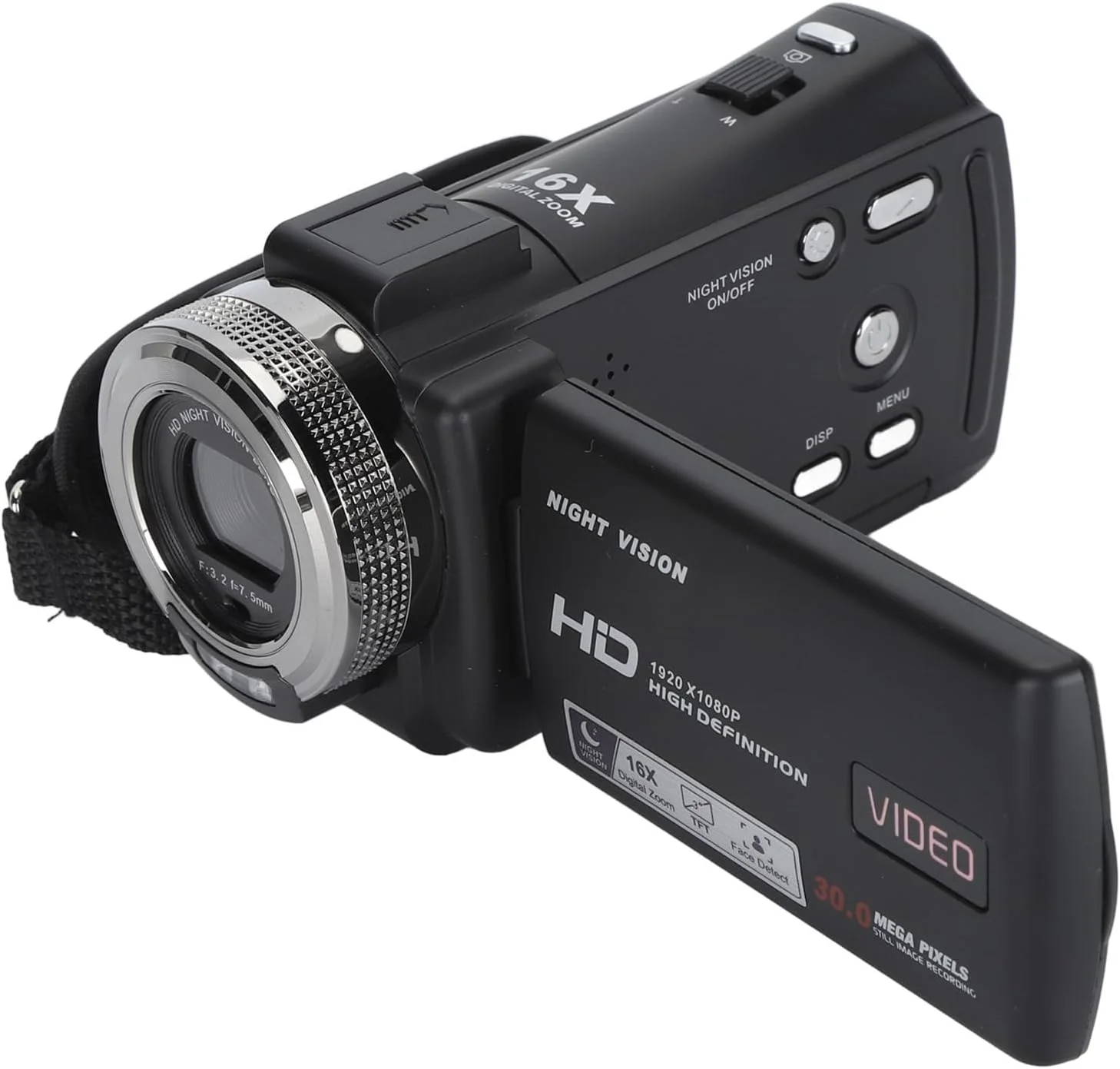 دوربین فیلمبرداری 1080P، دوربین فیلمبرداری دید در شب مادون قرمز با صفحه نمایش 3.0 اینچی TFT-LCD برای عکاسی