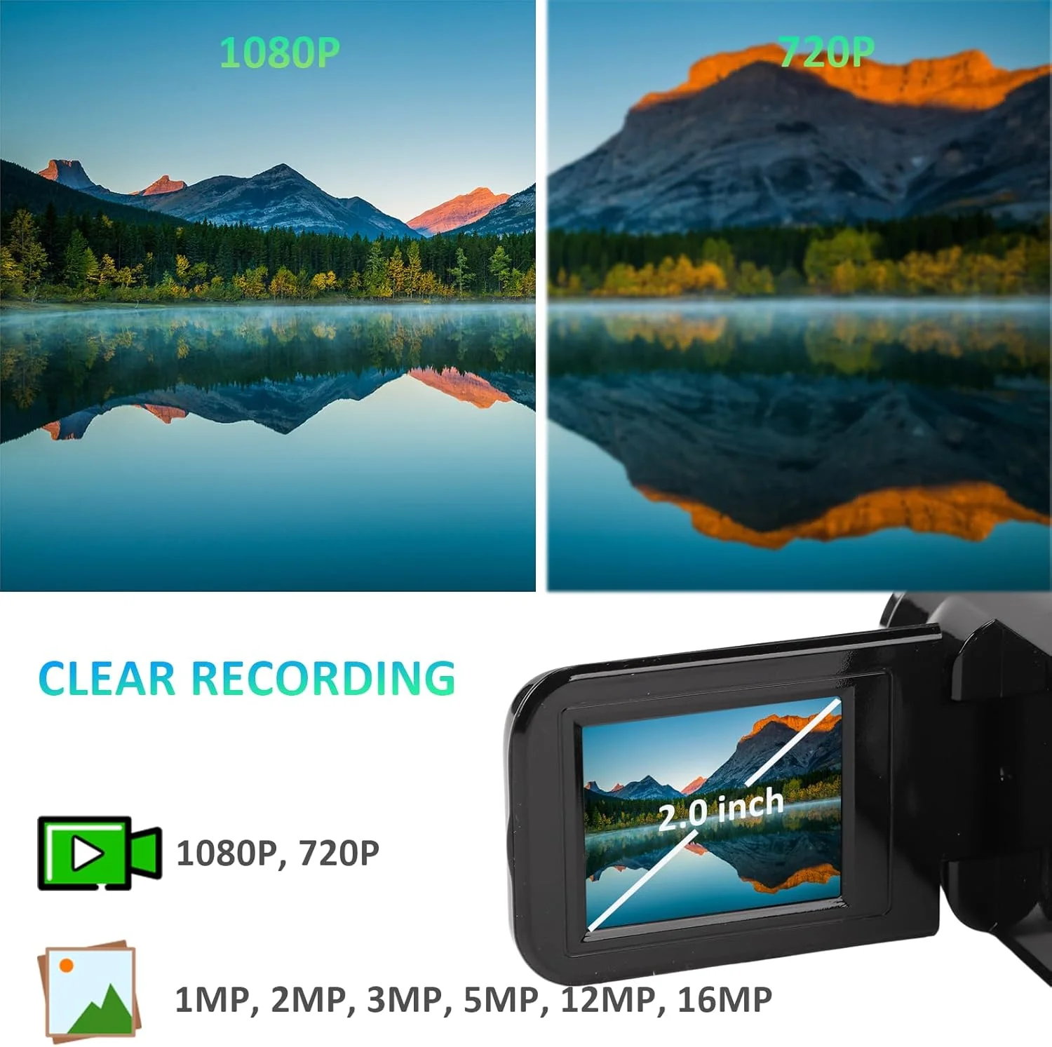 دوربین فیلمبرداری Plyisty، دوربین فیلمبرداری Full HD 1080P با زوم دیجیتال 16 برابر و صفحه نمایش 2.0 اینچی، پشتیبانی از میکروفون، ضبط حلقه ای، واترمارک زمان دوربین فیلمبرداری Plyisty، دوربین فیلمبرداری Full HD 1080P با زوم دیجیتال 16 برابر و صفحه نمایش 2.0 اینچی، پشتیبانی از میکروفون، ضبط حلقه ای، واترمارک زمان