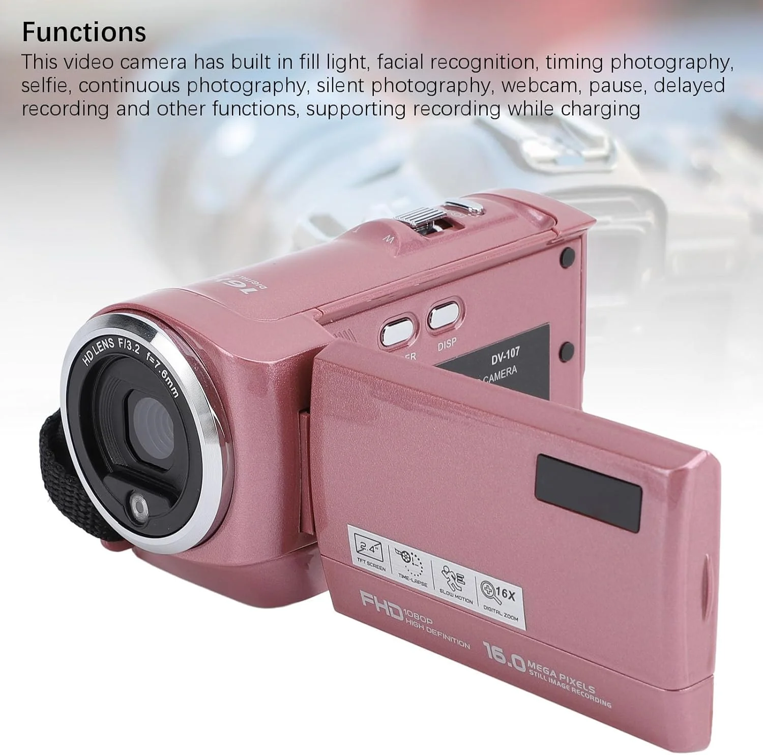 دوربین دیجیتال، دوربین فیلمبرداری 2K 48 مگاپیکسلی، دوربین فیلمبرداری با زوم دیجیتال 16 برابر با صفحه نمایش 2.4 اینچی با چرخش 270 درجه، نور پرکننده، تشخیص چهره دوربین دیجیتال، دوربین فیلمبرداری 2K 48 مگاپیکسلی، دوربین فیلمبرداری با زوم دیجیتال 16 برابر با صفحه نمایش 2.4 اینچی با چرخش 270 درجه، نور پرکننده، تشخیص چهره