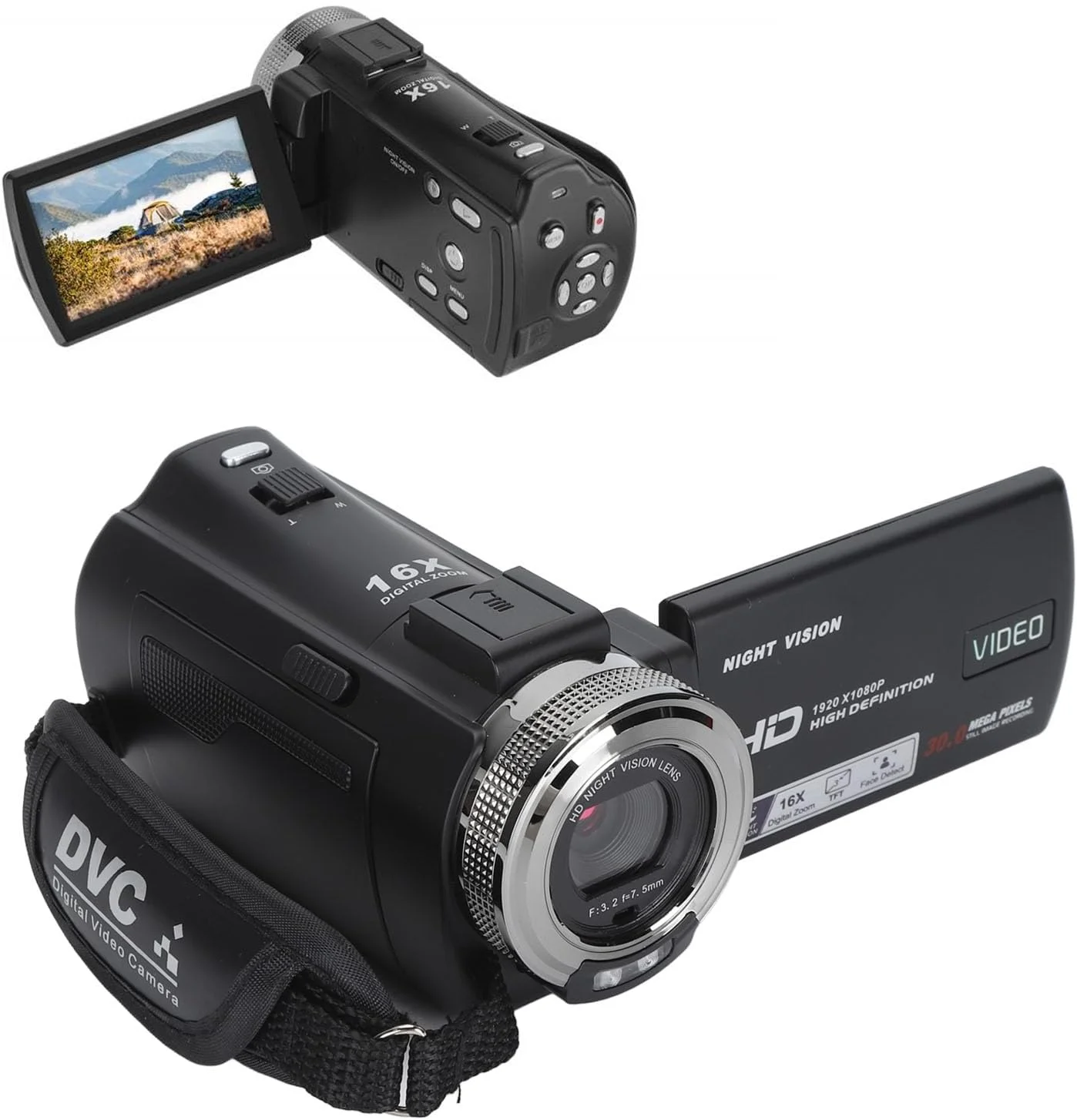 دوربین فیلمبرداری 1080P، دوربین فیلمبرداری دید در شب مادون قرمز با صفحه نمایش 3.0 اینچی TFT-LCD برای عکاسی دوربین فیلمبرداری 1080P، دوربین فیلمبرداری دید در شب مادون قرمز با صفحه نمایش 3.0 اینچی TFT-LCD برای عکاسی