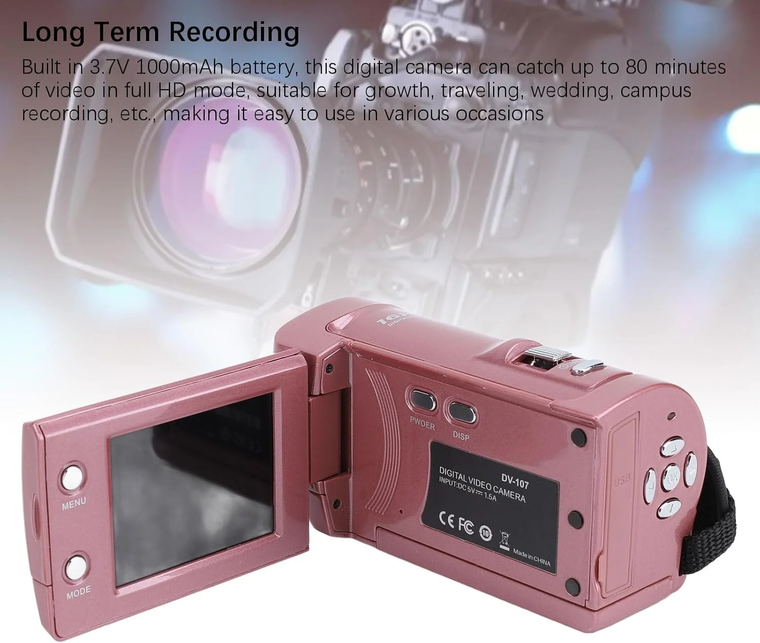 دوربین دیجیتال، دوربین فیلمبرداری 2K 48 مگاپیکسلی، دوربین فیلمبرداری با زوم دیجیتال 16 برابر با صفحه نمایش 2.4 اینچی با چرخش 270 درجه، نور پرکننده، تشخیص چهره دوربین دیجیتال، دوربین فیلمبرداری 2K 48 مگاپیکسلی، دوربین فیلمبرداری با زوم دیجیتال 16 برابر با صفحه نمایش 2.4 اینچی با چرخش 270 درجه، نور پرکننده، تشخیص چهره