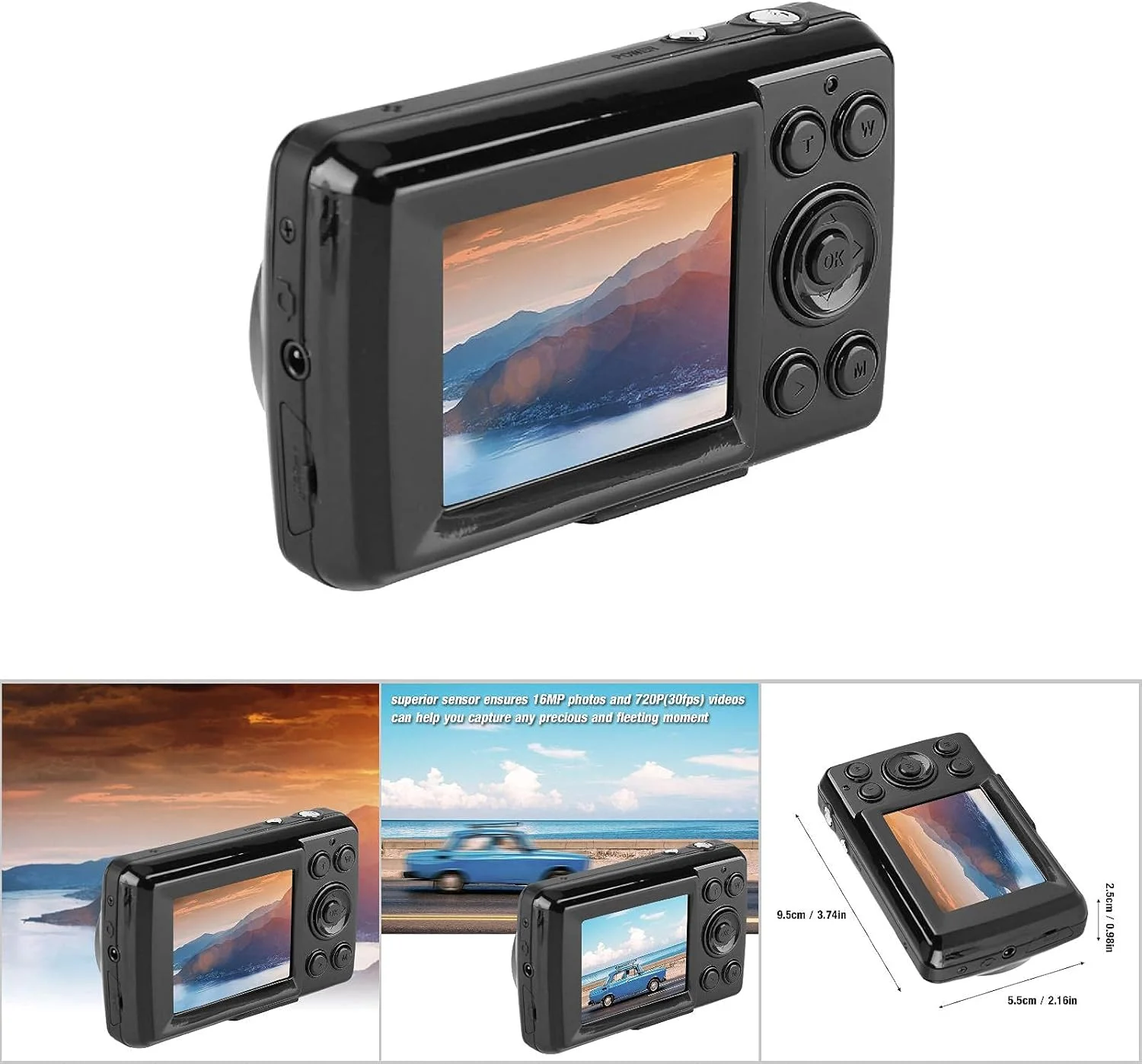 دوربین دیجیتال POCREATION، دوربین فیلمبرداری 5 مگاپیکسلی 720P 30FPS با صفحه نمایش LCD 2.4 اینچی، دوربین دیجیتال فشرده با زوم 16X HD Mini برای ضبط در فضای باز (مشکی) دوربین دیجیتال POCREATION، دوربین فیلمبرداری 5 مگاپیکسلی 720P 30FPS با صفحه نمایش LCD 2.4 اینچی، دوربین دیجیتال فشرده با زوم 16X HD Mini برای ضبط در فضای باز (مشکی)