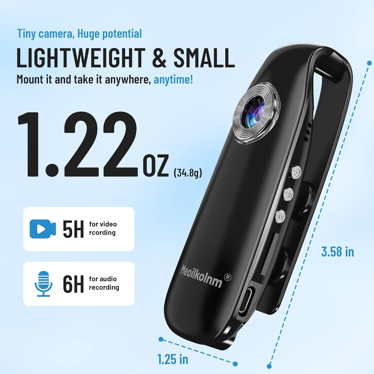 دوربین کوچک بدنه با ضبط صدا و تصویر 1080P 64GB، ضبط کننده ویدیویی تشخیص حرکت، دوربین فیلمبرداری POV قابل حمل با کیف مغناطیسی، DV قابل حمل برای دوچرخه سواری، حیوانات خانگی، پیاده روی، مسافرت دوربین کوچک بدنه با ضبط صدا و تصویر 1080P 64GB، ضبط کننده ویدیویی تشخیص حرکت، دوربین فیلمبرداری POV قابل حمل با کیف مغناطیسی، DV قابل حمل برای دوچرخه سواری، حیوانات خانگی، پیاده روی، مسافرت