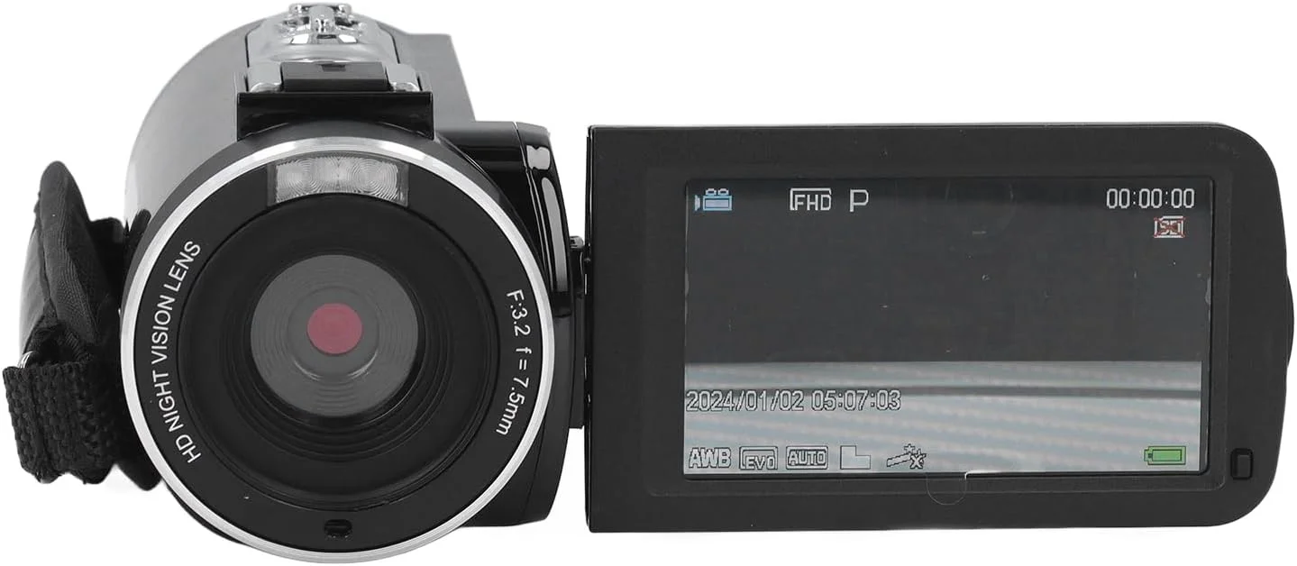 دوربین فیلمبرداری 1080P، دوربین فیلمبرداری دیجیتال 30 مگاپیکسلی با زوم 18X، LCD 3.0 اینچی، دید در شب مادون قرمز، تشخیص چهره، برای ولاگ، پخش زنده، یوتیوب (مشکی) دوربین فیلمبرداری 1080P، دوربین فیلمبرداری دیجیتال 30 مگاپیکسلی با زوم 18X، LCD 3.0 اینچی، دید در شب مادون قرمز، تشخیص چهره، برای ولاگ، پخش زنده، یوتیوب (مشکی)