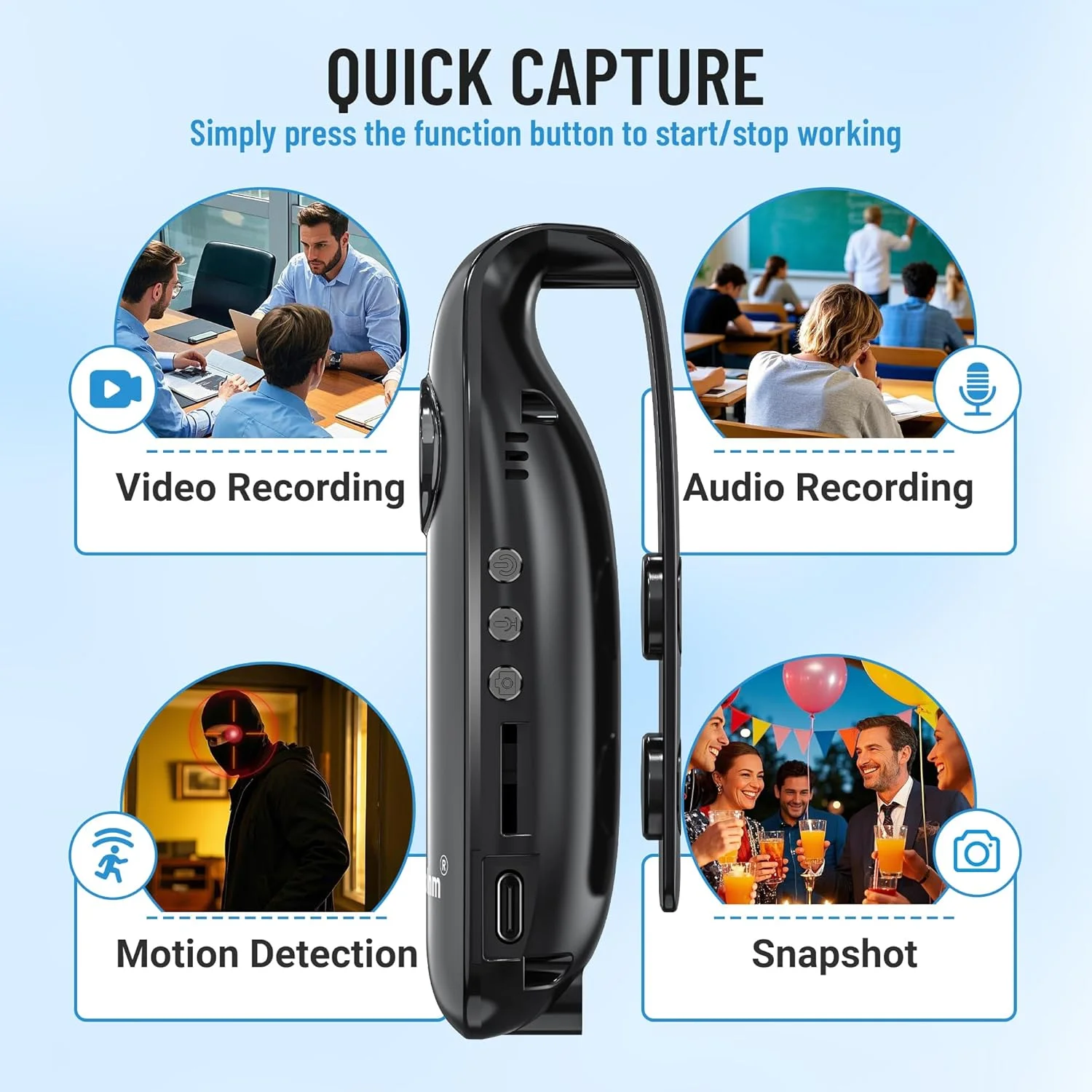 دوربین کوچک بدنه با ضبط صدا و تصویر 1080P 64GB، ضبط کننده ویدیویی تشخیص حرکت، دوربین فیلمبرداری POV قابل حمل با کیف مغناطیسی، DV قابل حمل برای دوچرخه سواری، حیوانات خانگی، پیاده روی، مسافرت دوربین کوچک بدنه با ضبط صدا و تصویر 1080P 64GB، ضبط کننده ویدیویی تشخیص حرکت، دوربین فیلمبرداری POV قابل حمل با کیف مغناطیسی، DV قابل حمل برای دوچرخه سواری، حیوانات خانگی، پیاده روی، مسافرت