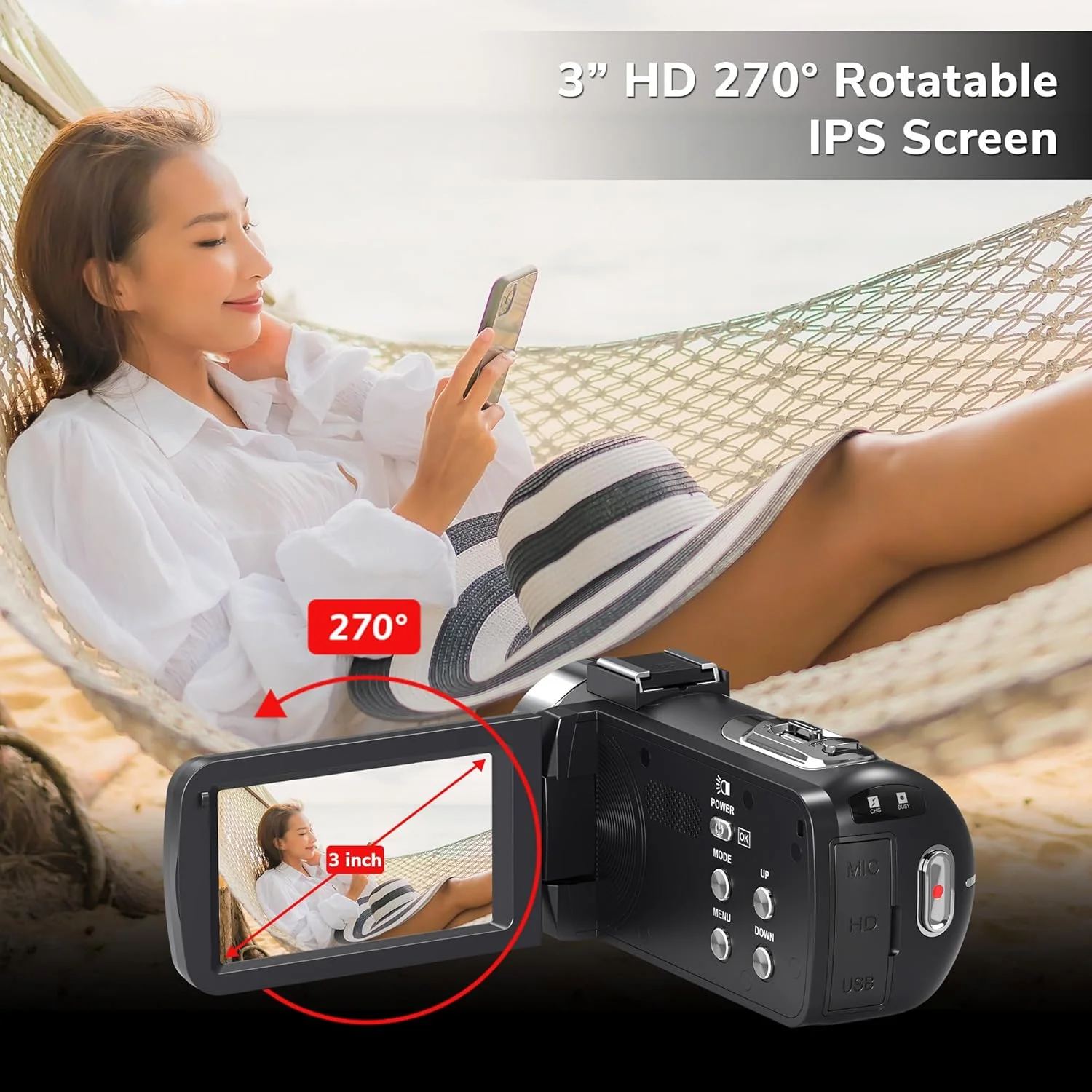 دوربین فیلمبرداری 4K پرومِیج - دوربین ولاگینگ 48 مگاپیکسلی برای یوتیوب، دوربین فیلمبرداری دیجیتال با زوم 18X و دید در شب IR به همراه کارت حافظه SD 64 گیگابایتی دوربین فیلمبرداری 4K پرومِیج - دوربین ولاگینگ 48 مگاپیکسلی برای یوتیوب، دوربین فیلمبرداری دیجیتال با زوم 18X و دید در شب IR به همراه کارت حافظه SD 64 گیگابایتی