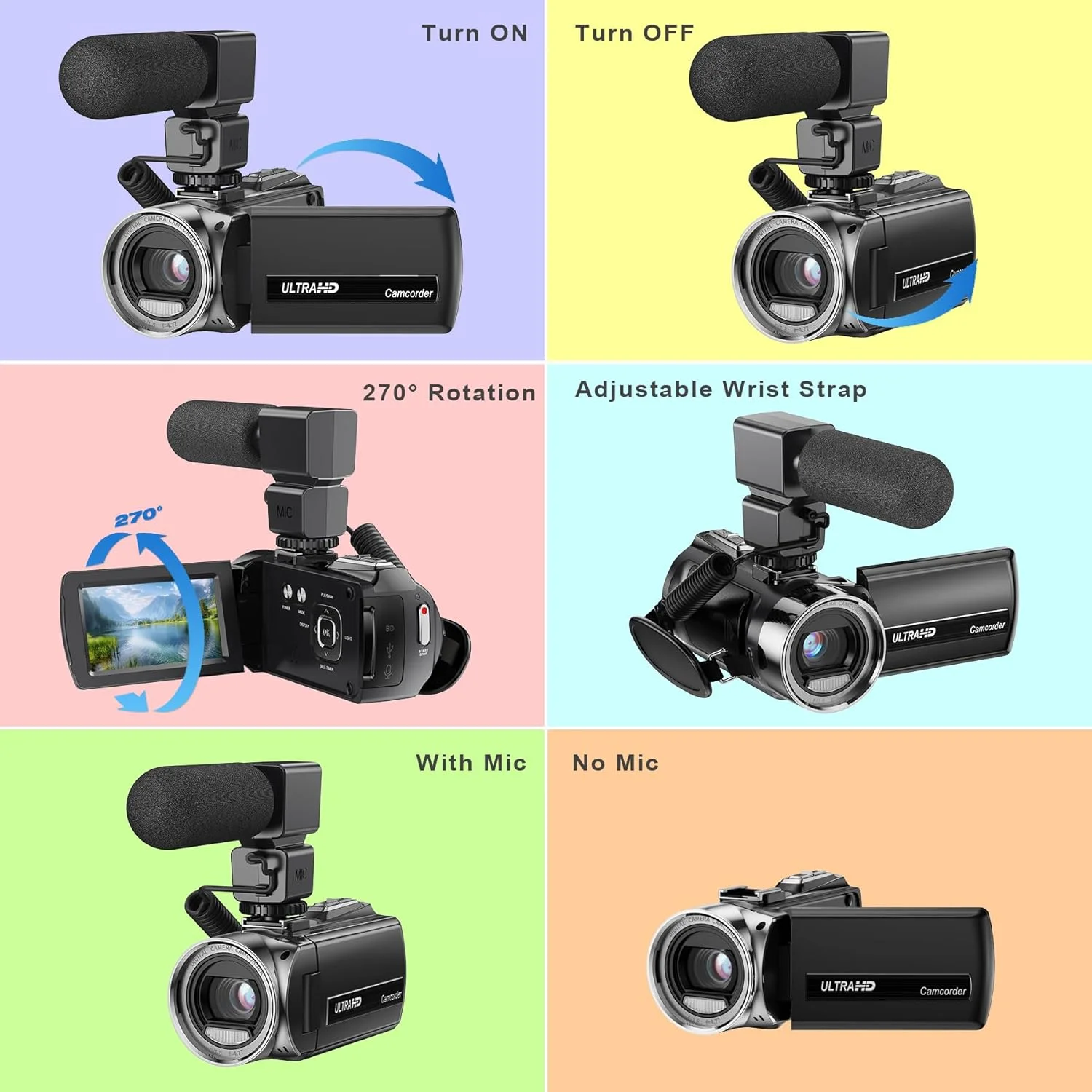 دوربین فیلمبرداری FHD 1080P 36MP مناسب برای تولید محتوای یوتیوب، صفحه نمایش 3.0 اینچی با قابلیت چرخش 270 درجه، زوم دیجیتال 18X به همراه میکروفون، کارت حافظه SD 32 گیگابایتی و 2 عدد باتری دوربین فیلمبرداری FHD 1080P 36MP مناسب برای تولید محتوای یوتیوب، صفحه نمایش 3.0 اینچی با قابلیت چرخش 270 درجه، زوم دیجیتال 18X به همراه میکروفون، کارت حافظه SD 32 گیگابایتی و 2 عدد باتری