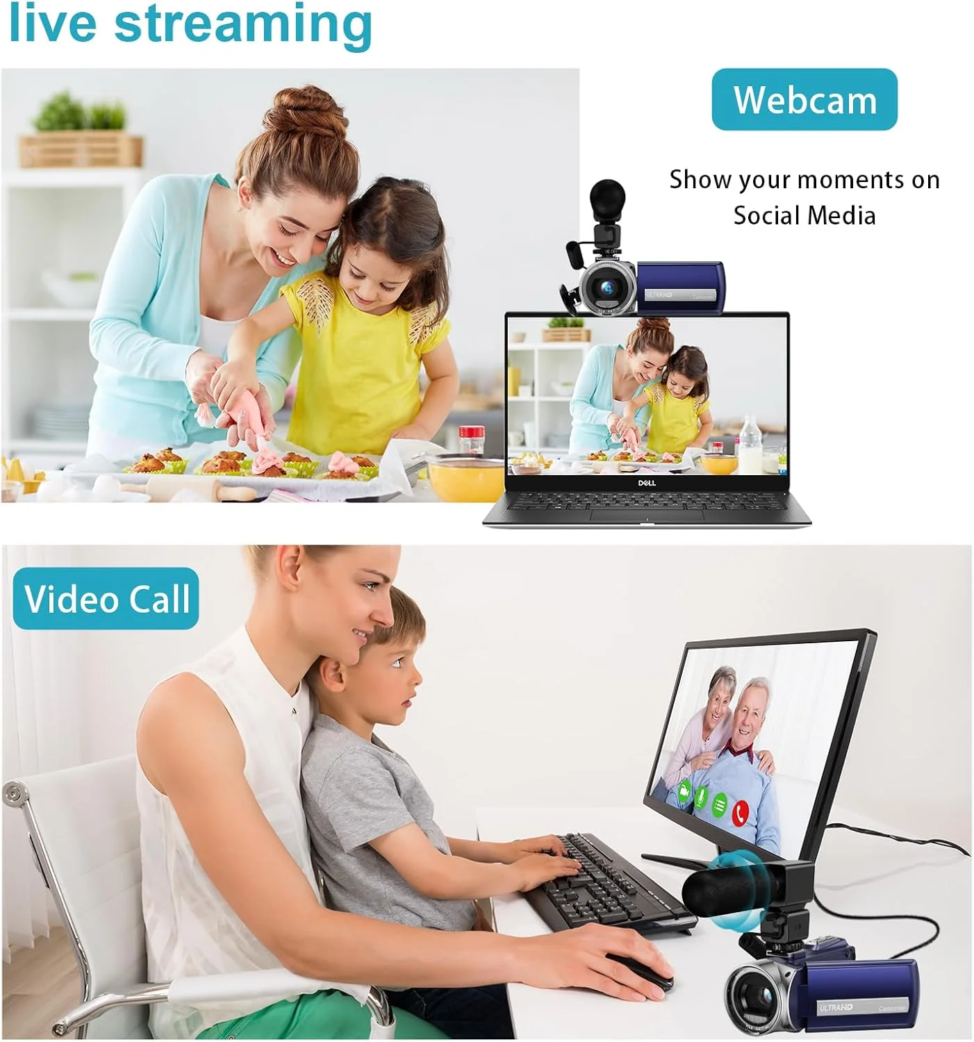 دوربین فیلمبرداری راویمی FHD 1080P 36MP دوربین ضبط ولاگ یوتیوب با صفحه نمایش 3.0 اینچی با قابلیت چرخش 270 درجه، زوم دیجیتال 18X به همراه میکروفون، کارت حافظه SD 32 گیگابایتی و 2 باتری (آبی) دوربین فیلمبرداری راویمی FHD 1080P 36MP دوربین ضبط ولاگ یوتیوب با صفحه نمایش 3.0 اینچی با قابلیت چرخش 270 درجه، زوم دیجیتال 18X به همراه میکروفون، کارت حافظه SD 32 گیگابایتی و 2 باتری (آبی)