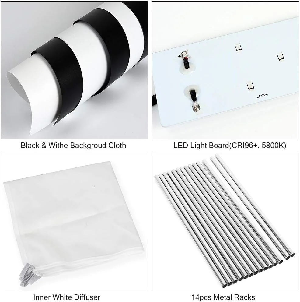 چادر استودیویی عکاسی LED کوچک گودوکس LSD80، ابعاد 80x80x80 سانتی متر، دارای دو صفحه نور LED برای عکاسی (توان 40 وات، 10000 تا 11000 لومن، دمای رنگ 5800K±200K) (LSD80) چادر استودیویی عکاسی LED کوچک گودوکس LSD80، ابعاد 80x80x80 سانتی متر، دارای دو صفحه نور LED برای عکاسی (توان 40 وات، 10000 تا 11000 لومن، دمای رنگ 5800K±200K) (LSD80)