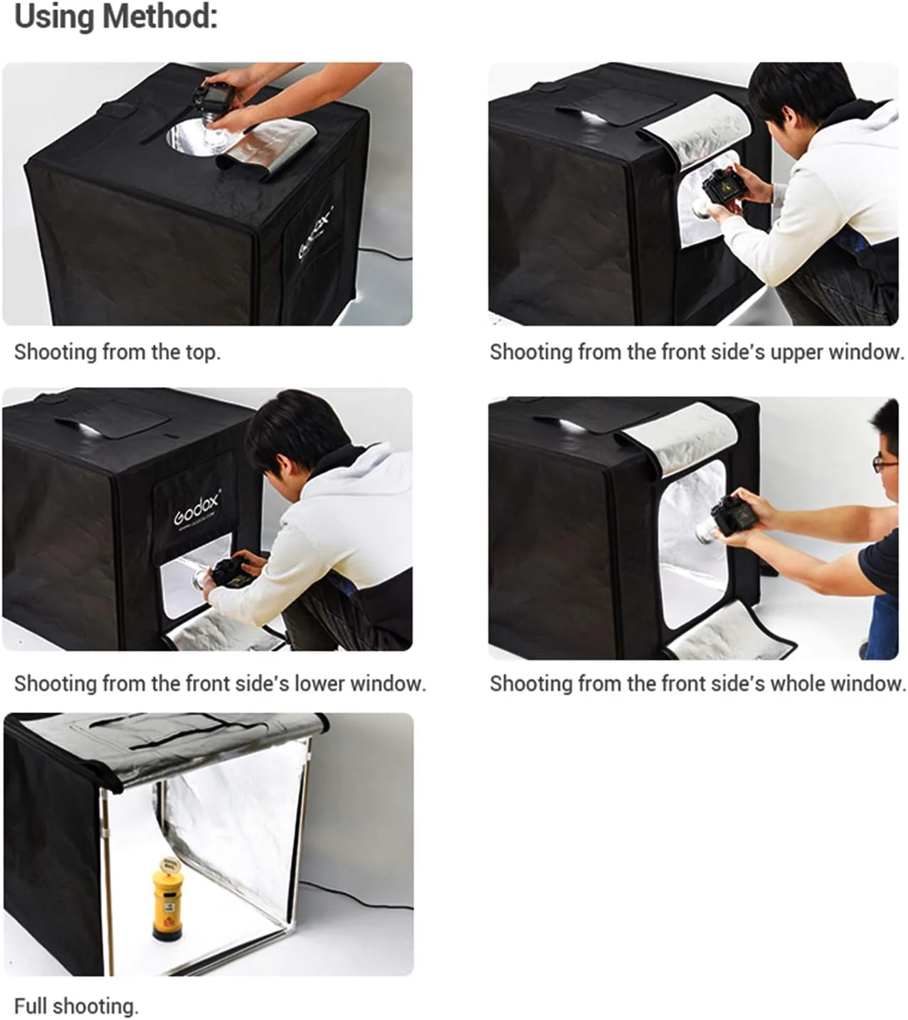 جعبه استودیوی عکس قابل حمل گودکس LST80 - چادرهای عکاسی با منبع نور سه گانه LED جعبه استودیوی عکس قابل حمل گودکس LST80 - چادرهای عکاسی با منبع نور سه گانه LED