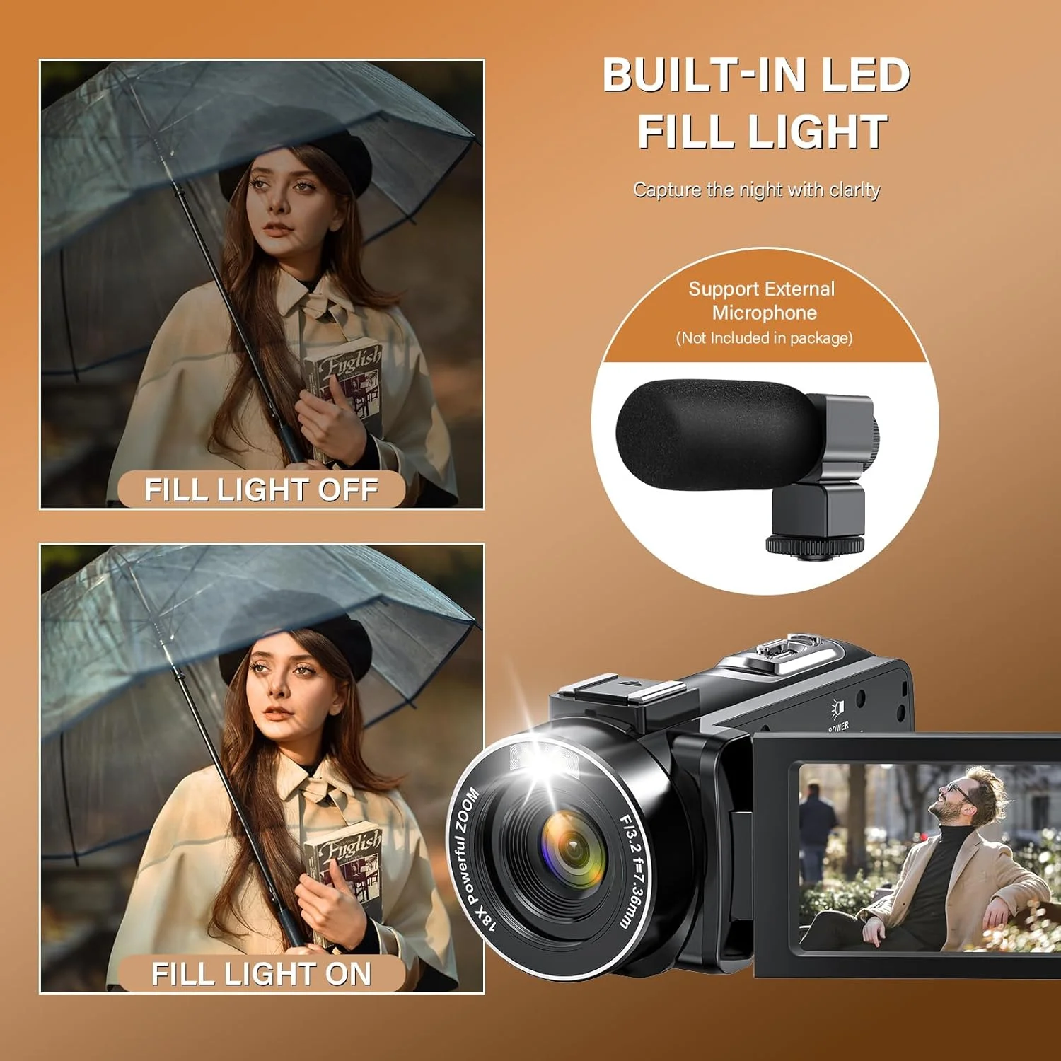 دوربین فیلمبرداری SIRMEUE، کیفیت Full HD 1080P، عکس 48 مگاپیکسل، زوم دیجیتال 16X، صفحه نمایش 3.0 اینچی IPS با کارت 32 گیگابایتی، کنترل از راه دور و باتری دوربین فیلمبرداری SIRMEUE، کیفیت Full HD 1080P، عکس 48 مگاپیکسل، زوم دیجیتال 16X، صفحه نمایش 3.0 اینچی IPS با کارت 32 گیگابایتی، کنترل از راه دور و باتری