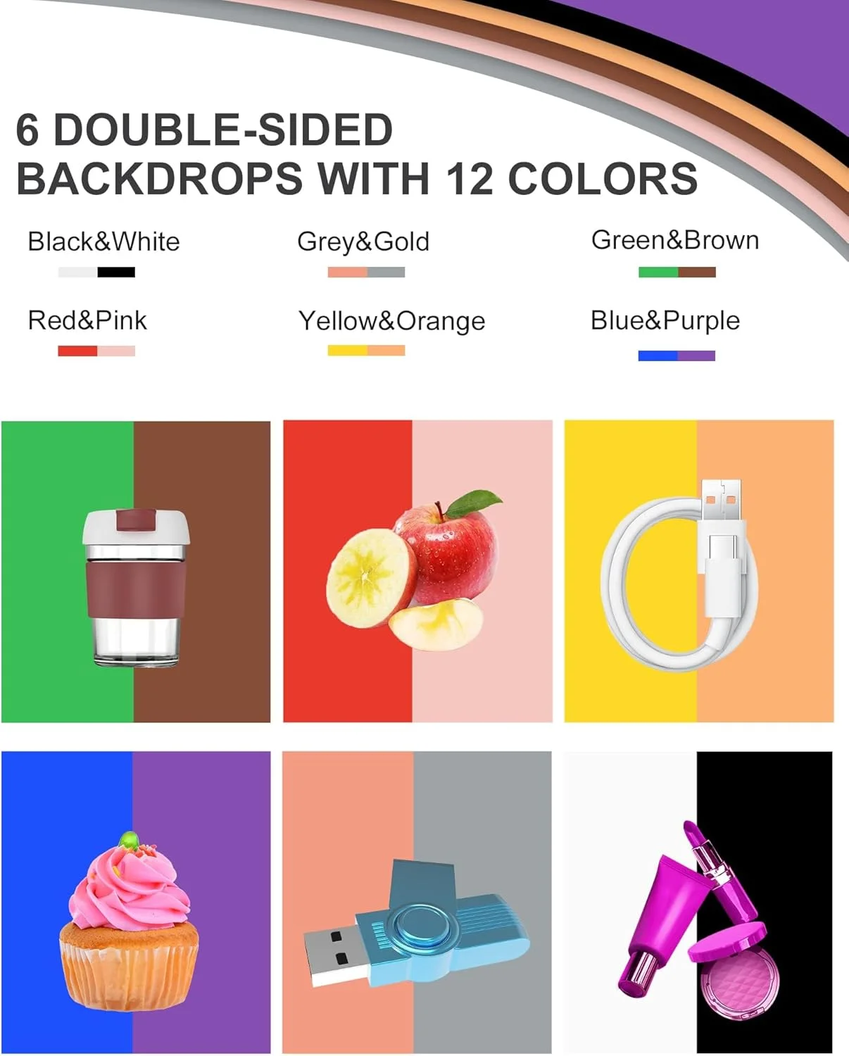 جعبه نور استودیویی عکس مینی TERRIFI، تاشو قابل حمل، مجموعه سافت باکس با 12 پس زمینه رنگی، CRI >95 96 عدد چراغ LED، کیت استودیویی عکس مینی برای محصولات با اندازه کوچک، چادر نور عکاسی