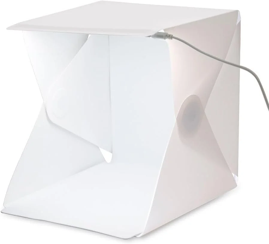 استودیوی عکس تاشو رومیزی کوچک eWINNER، چادر نور عکاسی، استودیوی عکس کوچک، اتاق ال ای دی USB، پس زمینه مکعبی، DIY، ابعاد 22.6cm x 23cm x 24cm