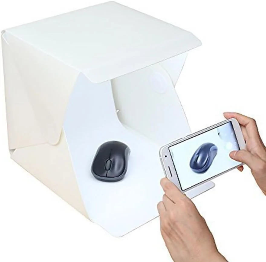 استودیوی عکس تاشو رومیزی کوچک eWINNER، چادر نور عکاسی، استودیوی عکس کوچک، اتاق ال ای دی USB، پس زمینه مکعبی، DIY، ابعاد 22.6cm x 23cm x 24cm استودیوی عکس تاشو رومیزی کوچک eWINNER، چادر نور عکاسی، استودیوی عکس کوچک، اتاق ال ای دی USB، پس زمینه مکعبی، DIY، ابعاد 22.6cm x 23cm x 24cm