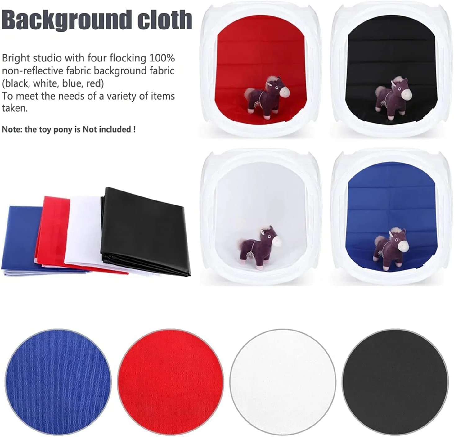 جعبه نور استودیویی eWINNER، چادر نور عکاسی با پس زمینه های رنگی و کیف قابل حمل (80x80 سانتی متر)