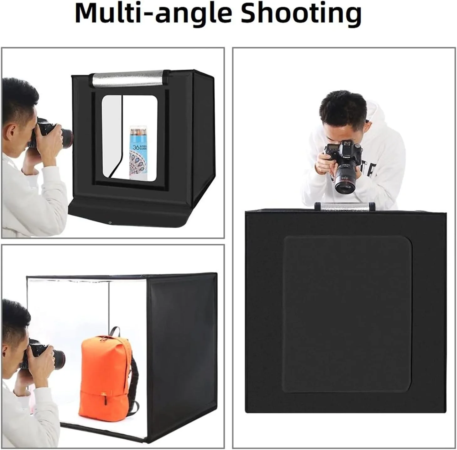 جعبه نور SKEIDO 60 * 60 سانتی متر، استودیوی عکس LED کوچک، جعبه نرم، جعبه های عکاسی، سافت باکس تاشو، کیت جعبه چادر نورپردازی استودیو جعبه نور SKEIDO 60 * 60 سانتی متر، استودیوی عکس LED کوچک، جعبه نرم، جعبه های عکاسی، سافت باکس تاشو، کیت جعبه چادر نورپردازی استودیو