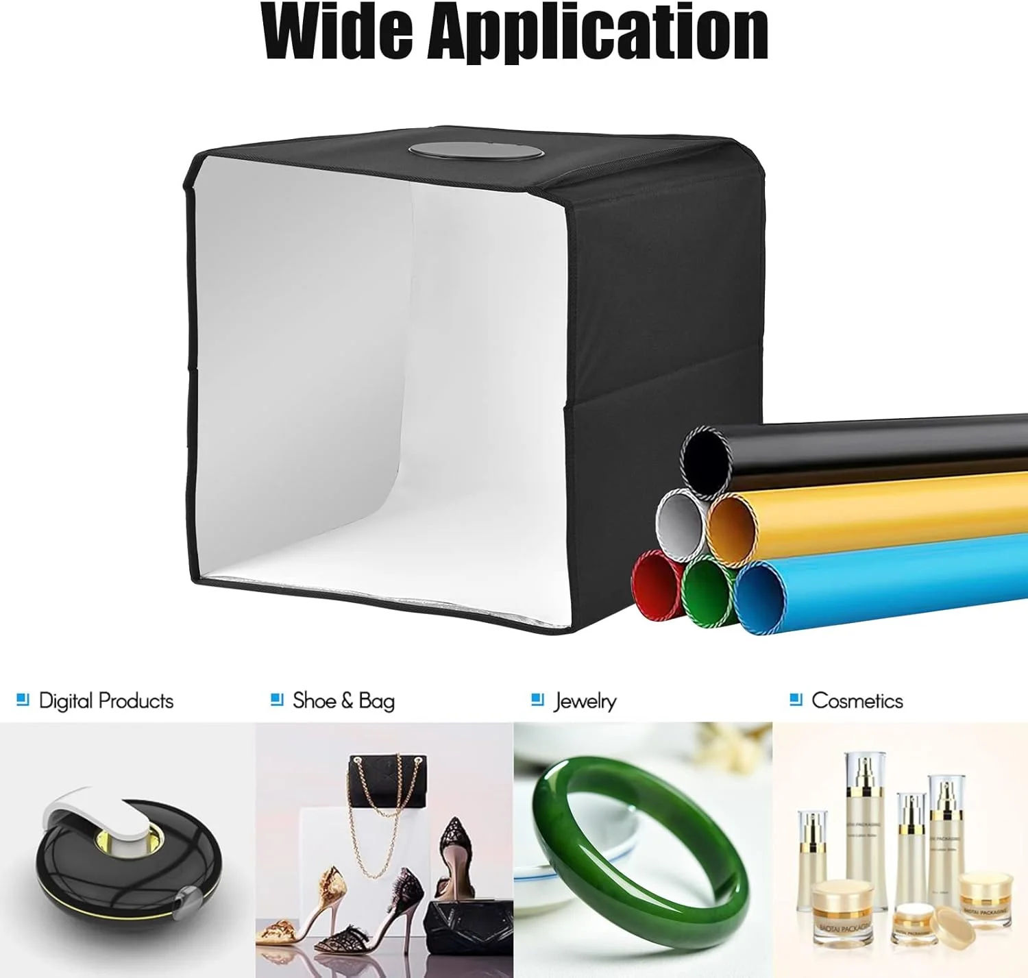 جعبه نور عکاسی کوچک قابل حمل موریلیان 25 در 25 سانتی متر با 6 پس زمینه و منبع تغذیه USB