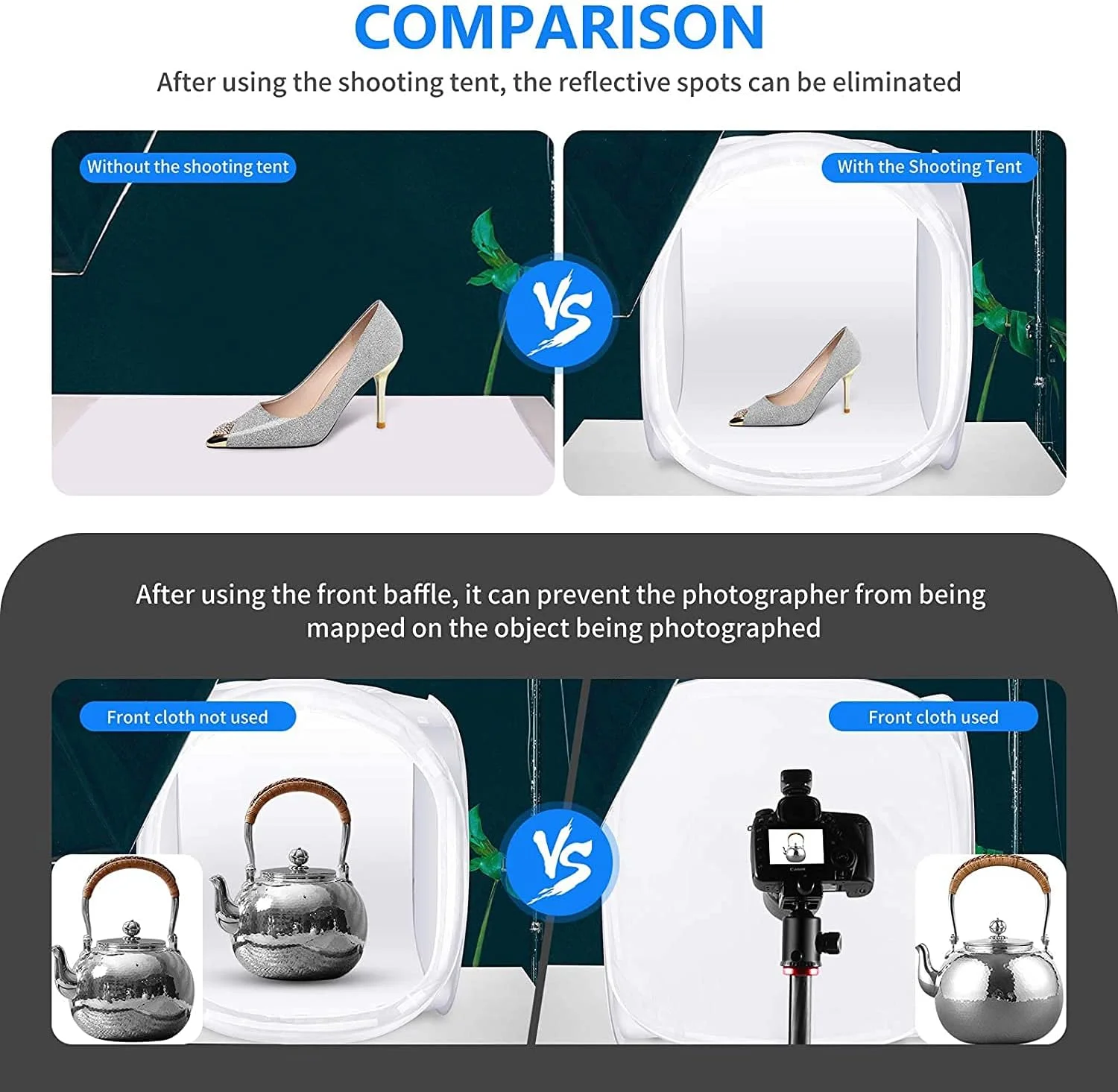 چادر نور عکاسی استودیو eWINNER (سفید، 40x40x40 سانتی متر) چادر نور عکاسی استودیو eWINNER (سفید، 40x40x40 سانتی متر)