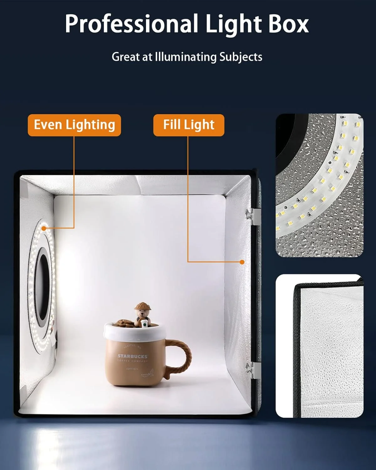 جعبه نور عکاسی DUCLUS، جعبه عکس 30 در 30 سانتی متر برای عکاسی محصول، مینی استودیوی عکس تاشو با 112 LED با قابلیت تنظیم نور، 6 پس زمینه براق برای چادر نور برای جواهرات و اشیاء کوچک جعبه نور عکاسی DUCLUS، جعبه عکس 30 در 30 سانتی متر برای عکاسی محصول، مینی استودیوی عکس تاشو با 112 LED با قابلیت تنظیم نور، 6 پس زمینه براق برای چادر نور برای جواهرات و اشیاء کوچک