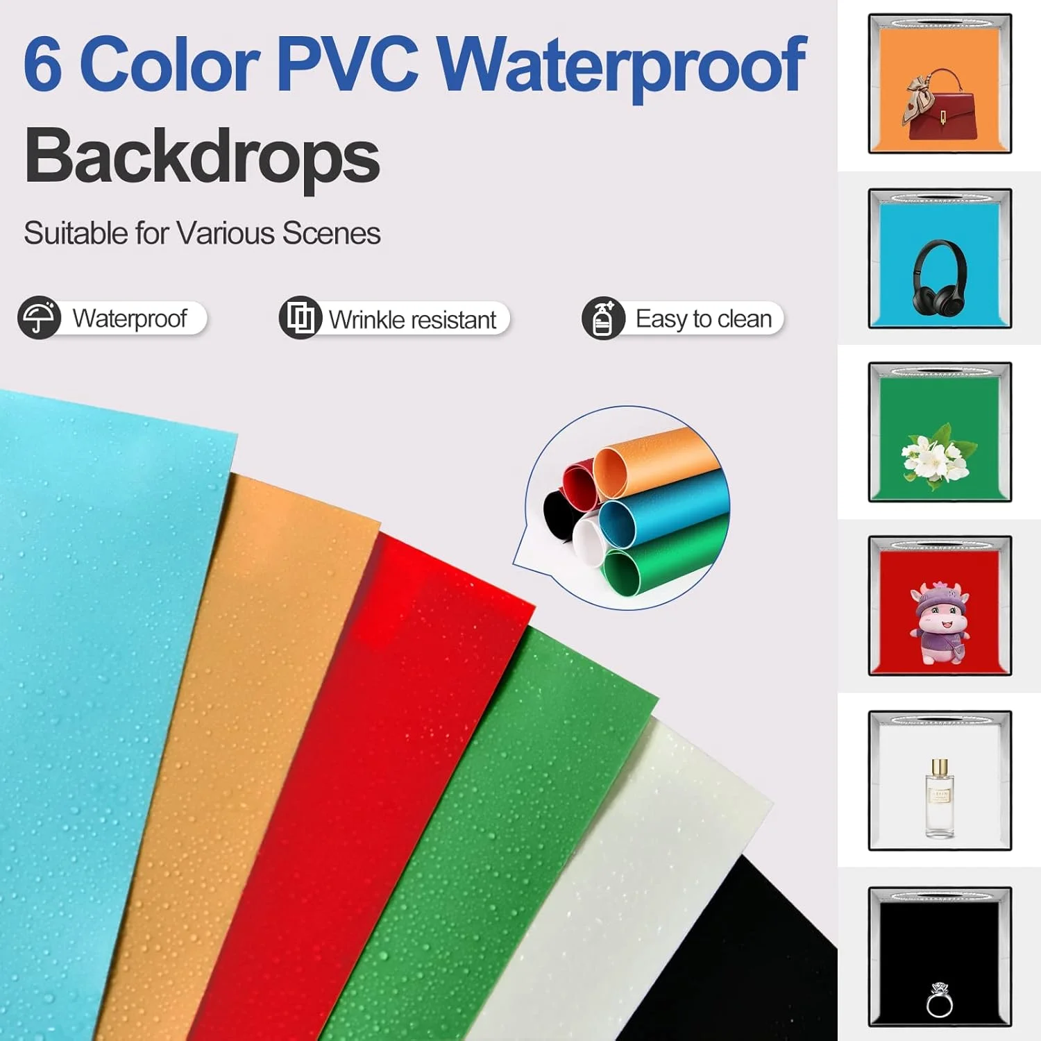 جعبه نور عکاسی EMART، 30x30 سانتی‌متر، جعبه نور استودیویی عکس با 120 LED و 6 پس‌زمینه ضدآب، کیت چادر عکاسی قابل حمل و کم‌نور برای جواهرات و محصولات کوچک