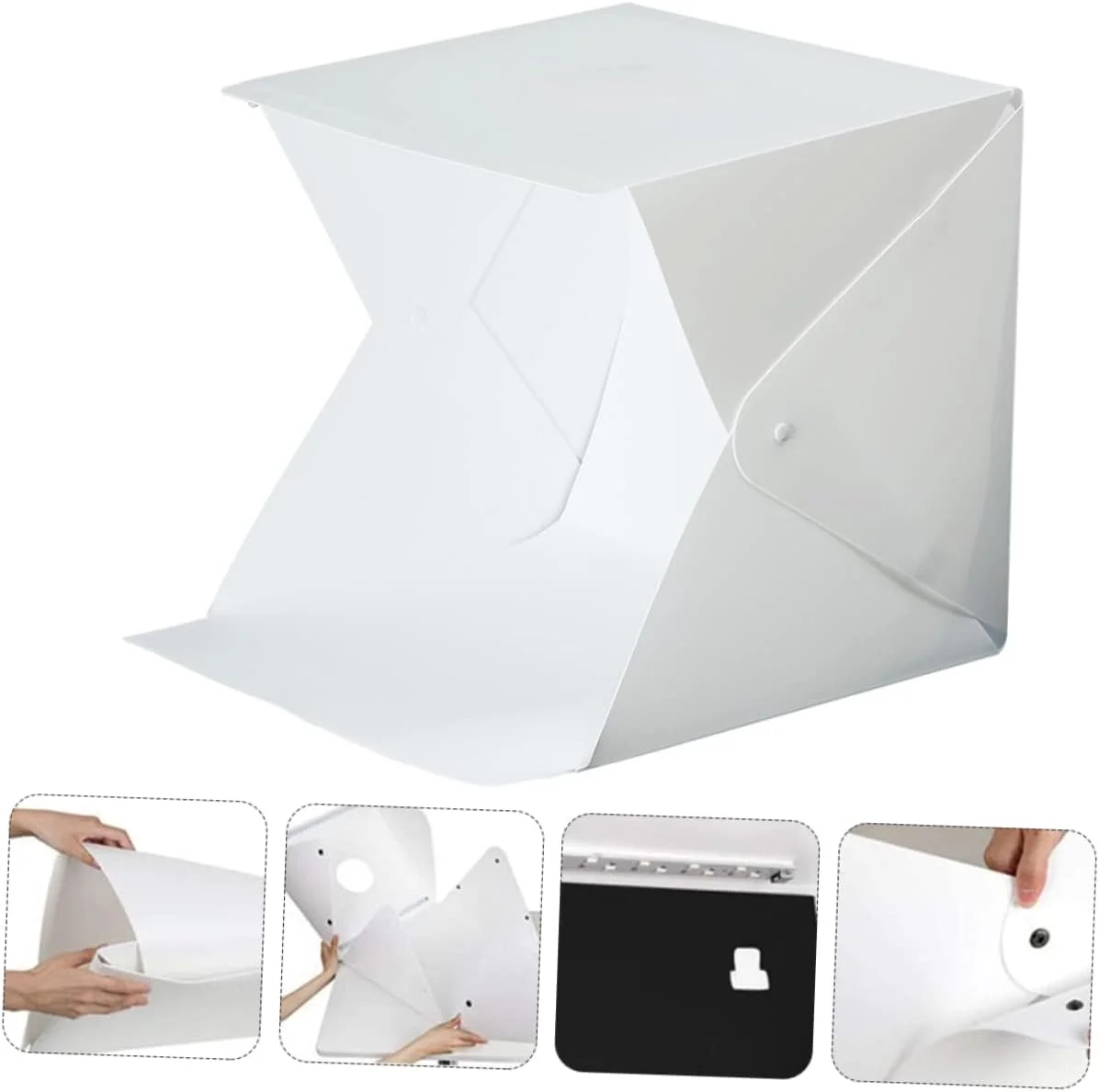 جعبه استودیوی عکاسی قابل حمل برای مبتدیان 20 سانتی متر چادر نور LED با 6 پس زمینه رنگی جعبه استودیوی عکاسی قابل حمل برای مبتدیان 20 سانتی متر چادر نور LED با 6 پس زمینه رنگی