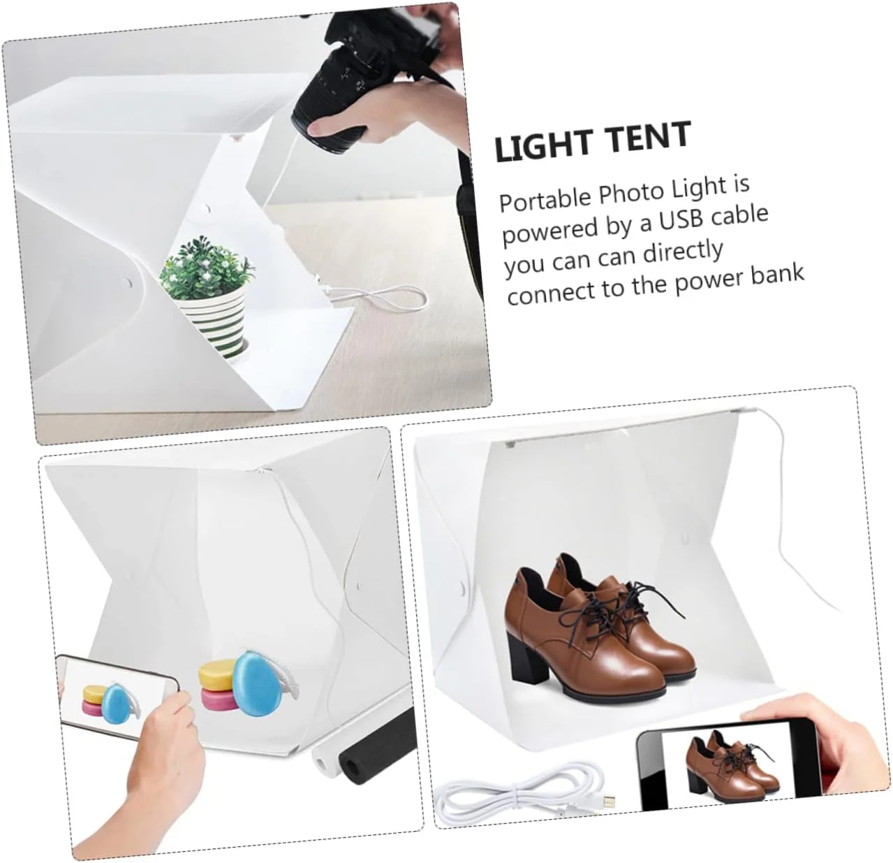 چادر نور عکاسی LED جمع و جور آرتیبتر، استودیوی قابل حمل، 4 پسزمینه رنگی برای استودیوی عکس محصولات چادر نور عکاسی LED جمع و جور آرتیبتر، استودیوی قابل حمل، 4 پسزمینه رنگی برای استودیوی عکس محصولات