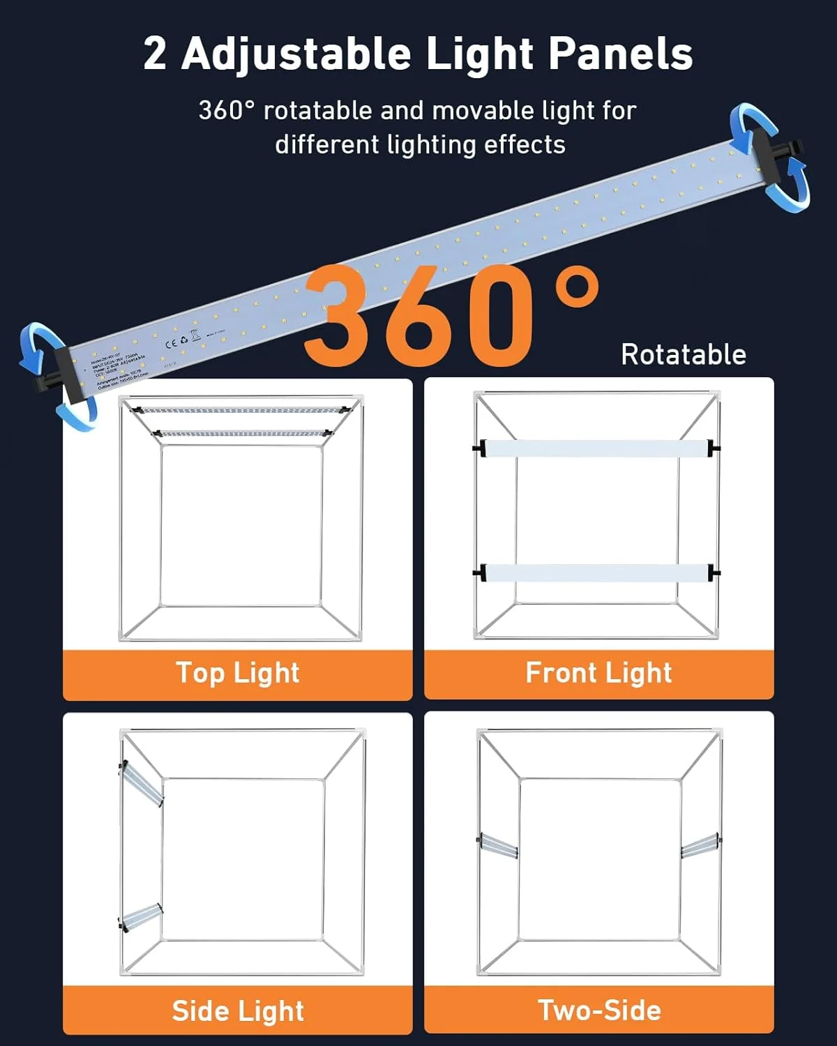 جعبه نور عکاسی DUCLUS، 60 سانتی متر/24 اینچ، کیت چادر عکاسی قابل حمل، جعبه نور استودیویی حرفه ای با قابلیت تنظیم نور و 100 مهره LED و 6 پس زمینه رنگی برای عکاسی از جواهرات و مواد غذایی