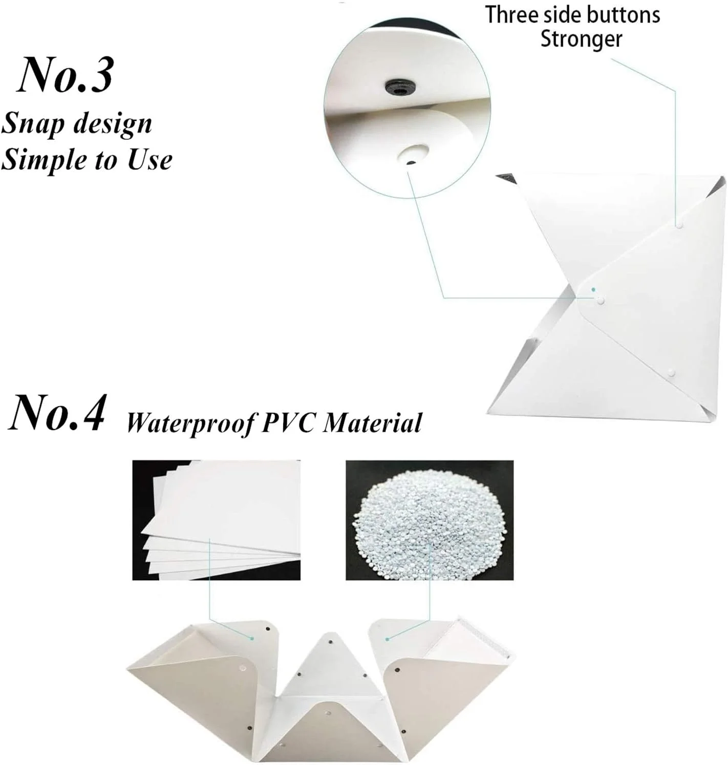 AECAM - جعبه نور تاشو استودیوی عکاسی قابل حمل با روشنایی قابل تنظیم، 2 چراغ LED (30 X 30 X 30 سانتی متر) (6 پس زمینه پارچه ای)