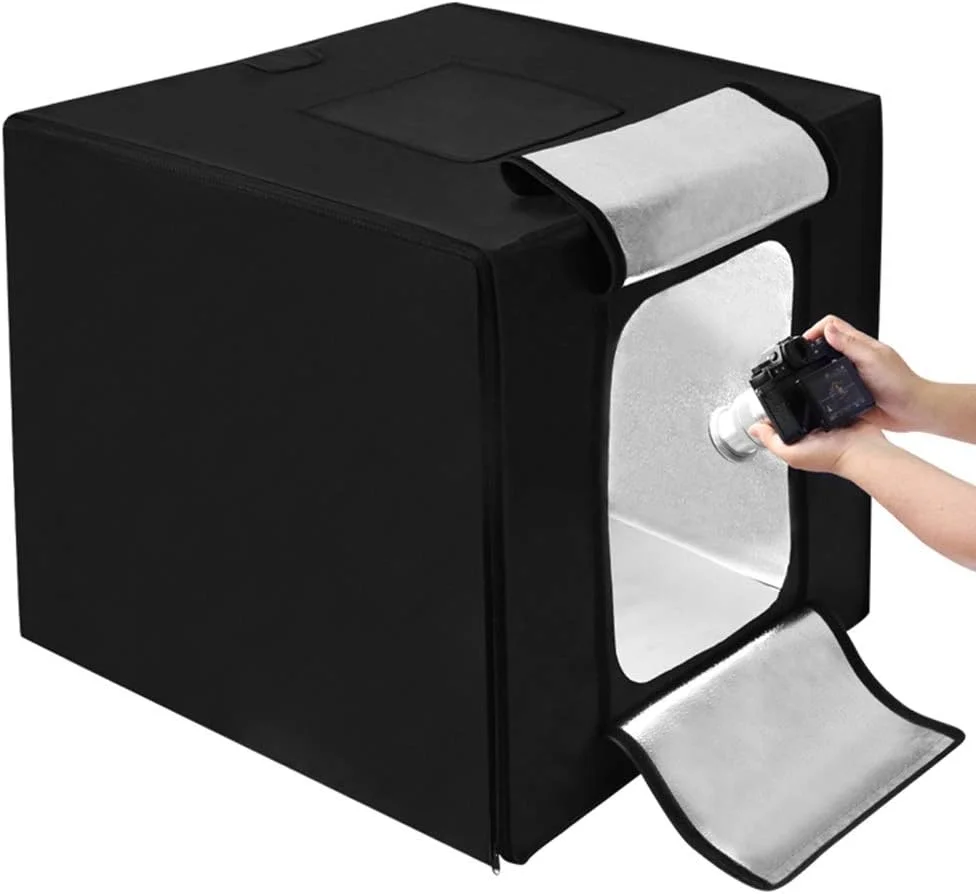 چادر عکاسی قابل حمل QSTF، جعبه نور استودیو با پس زمینه برای عکاسی 80 سانتی متر