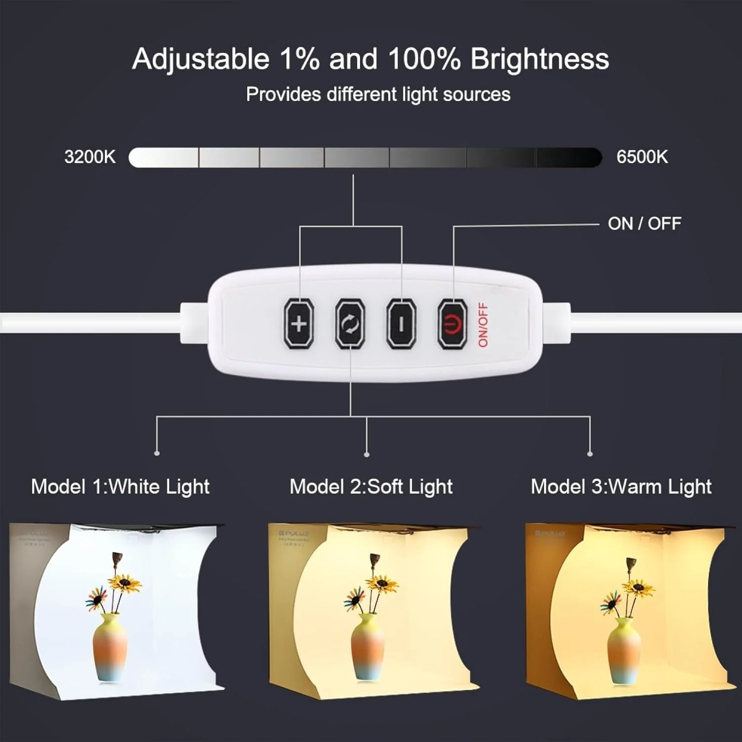 جعبه نور عکاسی 30 سانتیمتری تاشو قابل حمل با نور سفید، نور گرم و 6 پسزمینه رنگی مختلف برای اشیاء کوچک (30 سانتیمتر - سفید) جعبه نور عکاسی 30 سانتیمتری تاشو قابل حمل با نور سفید، نور گرم و 6 پسزمینه رنگی مختلف برای اشیاء کوچک (30 سانتیمتر - سفید)