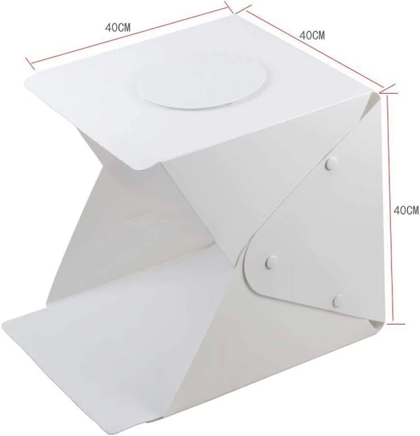 جعبه استودیوی عکس QSTF، کیت چادر عکاسی تاشو کوچک قابل حمل با پس زمینه سفید 40x40 سانتی متر با 2 نوار LED و 6 پس زمینه برای نمایش محصول اقلام کوچک جعبه استودیوی عکس QSTF، کیت چادر عکاسی تاشو کوچک قابل حمل با پس زمینه سفید 40x40 سانتی متر با 2 نوار LED و 6 پس زمینه برای نمایش محصول اقلام کوچک