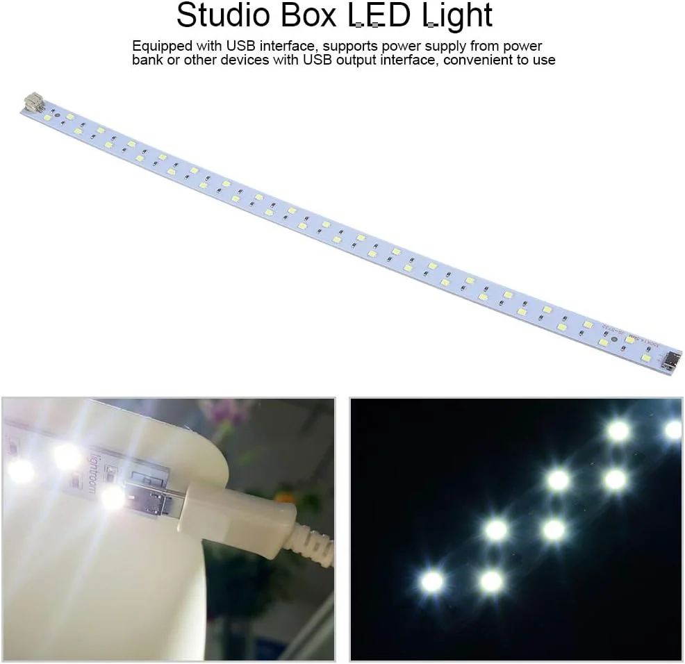 چراغ LED استودیویی Denash، چراغ چادر عکس LED کوچک، مناسب برای جعبه استودیو (35 سانتی متر)