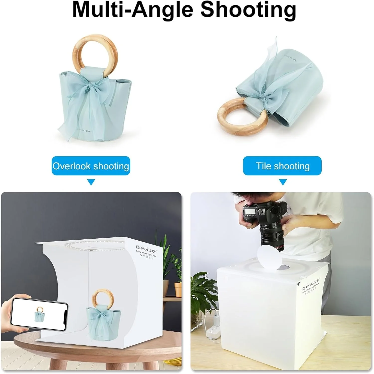 جعبه نور عکاسی 30 سانتیمتری تاشو قابل حمل با نور سفید، نور گرم و 6 پسزمینه رنگی مختلف برای اشیاء کوچک (30 سانتیمتر - سفید) جعبه نور عکاسی 30 سانتیمتری تاشو قابل حمل با نور سفید، نور گرم و 6 پسزمینه رنگی مختلف برای اشیاء کوچک (30 سانتیمتر - سفید)