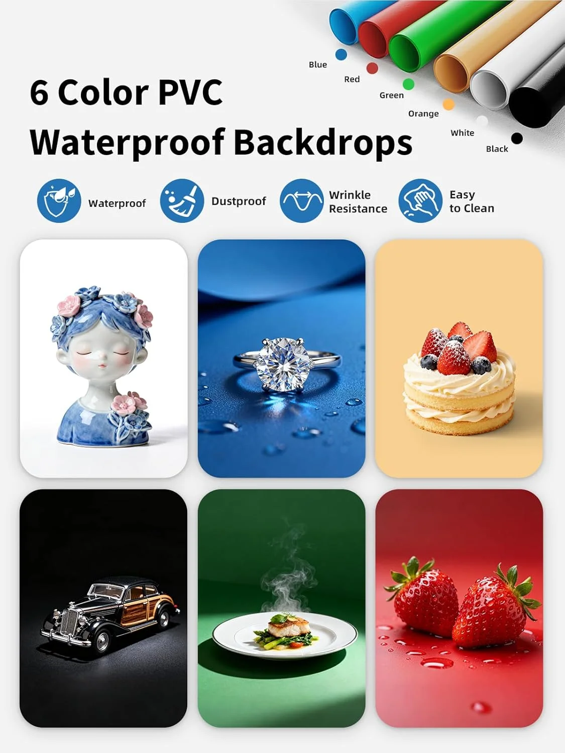 جعبه نور استودیوی عکس قابل حمل Glendan، کیت چادر عکاسی حرفه ای دیمر پذیر 12"x12" با 112 چراغ LED و 6 پس زمینه برای عکاسی از جواهرات و محصولات کوچک