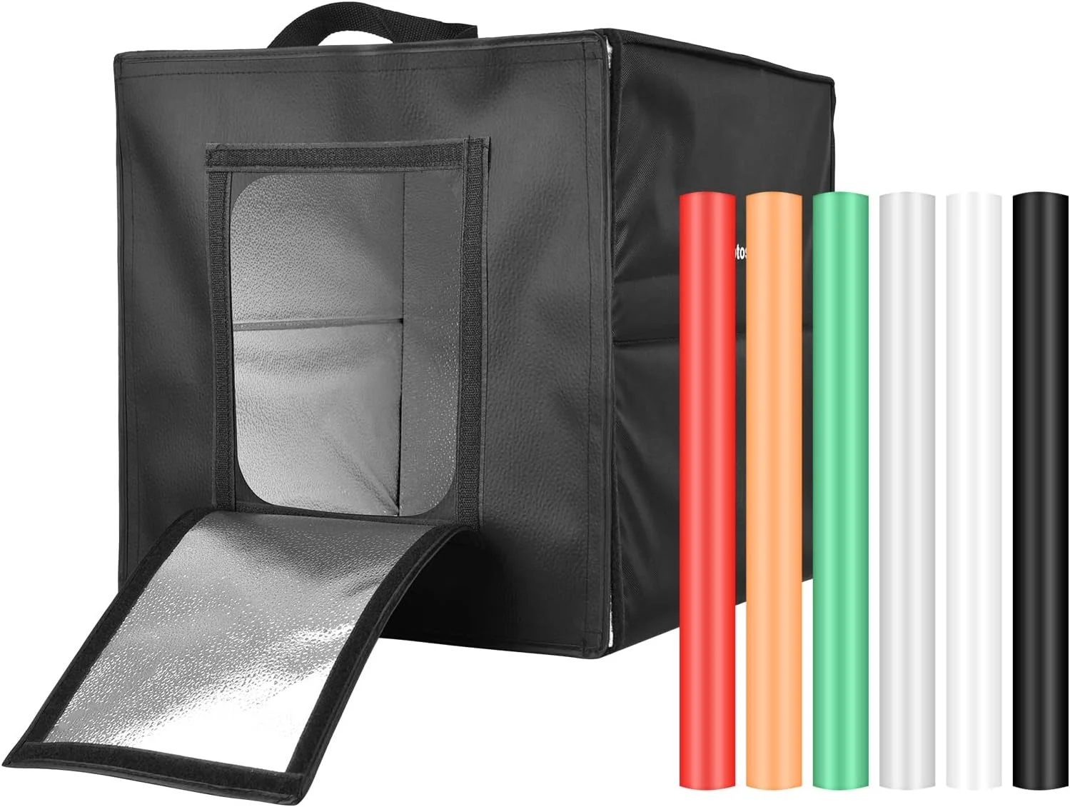 چادر نور LED تاشو Irovami 40cm / 16 اینچ، جعبه نور استودیویی رومیزی قابل حمل با 128 عدد مهره LED، دمای دو رنگ قابل تنظیم روشنایی با 6 عدد پس زمینه رنگی (سفید/مشکی/خاکستری/قرمز/سبز/نارنجی)