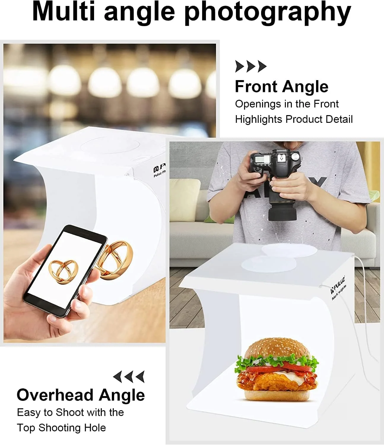 جعبه استودیوی عکس جوبیلیانت با نور LED، کیت چادر نورپردازی عکاسی مینی قابل حمل 20 سانتی متری، سافت باکس تاشو سفید با نور 1100LM + 6 پس زمینه برای نمایش محصول جعبه استودیوی عکس جوبیلیانت با نور LED، کیت چادر نورپردازی عکاسی مینی قابل حمل 20 سانتی متری، سافت باکس تاشو سفید با نور 1100LM + 6 پس زمینه برای نمایش محصول