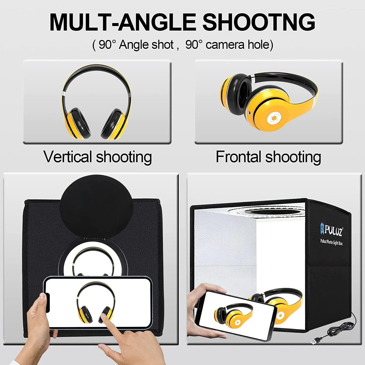 جعبه استودیویی تاشو و قابل حمل 25 سانتی متری با نور LED و CRI بالا + پد پنل لامپ بدون سایه با 12 پس زمینه رنگی جعبه استودیویی تاشو و قابل حمل 25 سانتی متری با نور LED و CRI بالا + پد پنل لامپ بدون سایه با 12 پس زمینه رنگی
