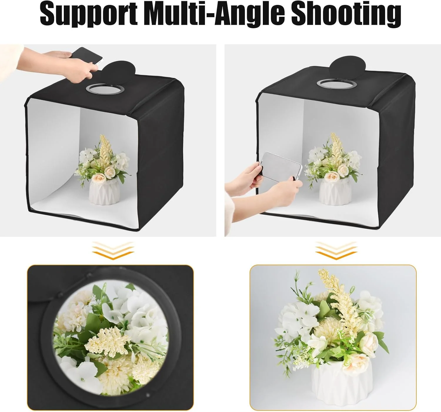 لایت باکس عکاسی کوچک قابل حمل Labymos 25 X 25 سانتی متر با 6 پس زمینه و منبع تغذیه USB لایت باکس عکاسی کوچک قابل حمل Labymos 25 X 25 سانتی متر با 6 پس زمینه و منبع تغذیه USB