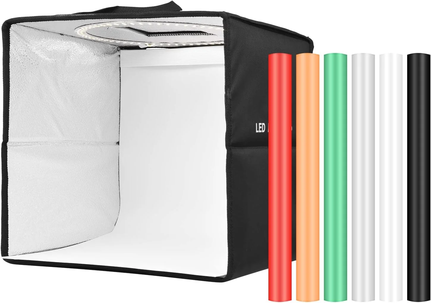 چادر عکاسی OUNA، جعبه نور استودیویی قابل حمل رومیزی LED تاشو 30 سانتی متری / 11.8 اینچی با 128 مهره LED، دمای دو رنگ قابل تنظیم روشنایی با 6 رنگ