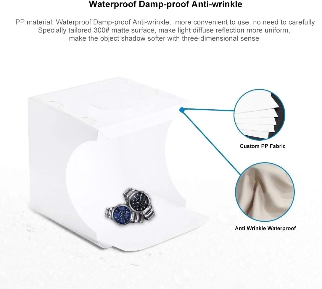 جعبه نور قابل حمل NALACAL برای عکس، جعبه نور 10 اینچی تاشو با 2 میله نور، استودیوی عکس کوچک قابل حمل با 40 عدد چراغ LED و 6 نوع پس زمینه رنگی برای اشیاء کوچک