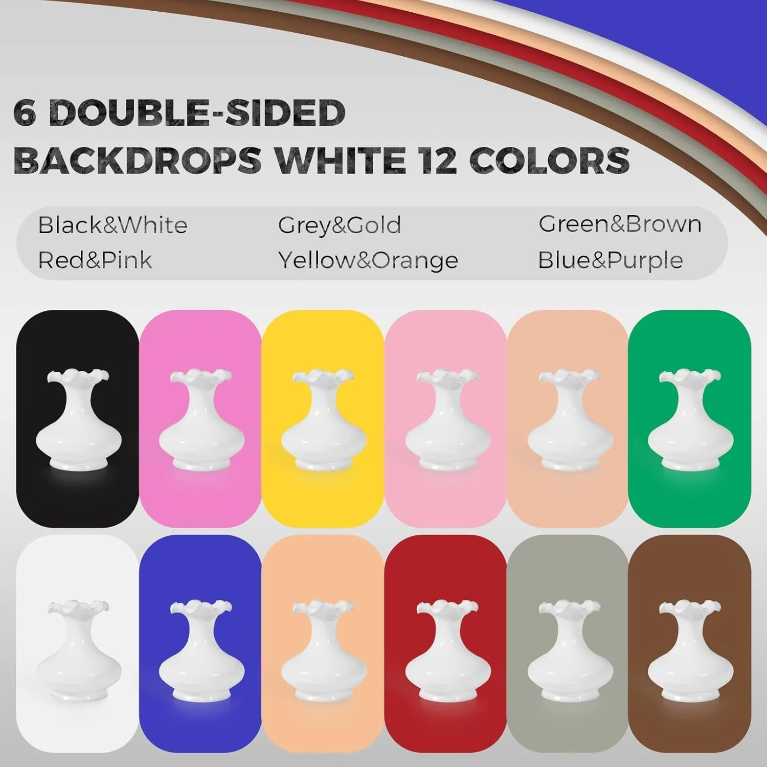 جعبه نور عکاسی کوچک PULUZ، جعبه چادر استودیوی عکس تاشو قابل حمل 25 سانتی متری با 112 عدد چراغ LED CRI ≥97+ و 6 نوع پس زمینه رنگی دو طرفه برای جعبه نور محصولات با اندازه کوچک