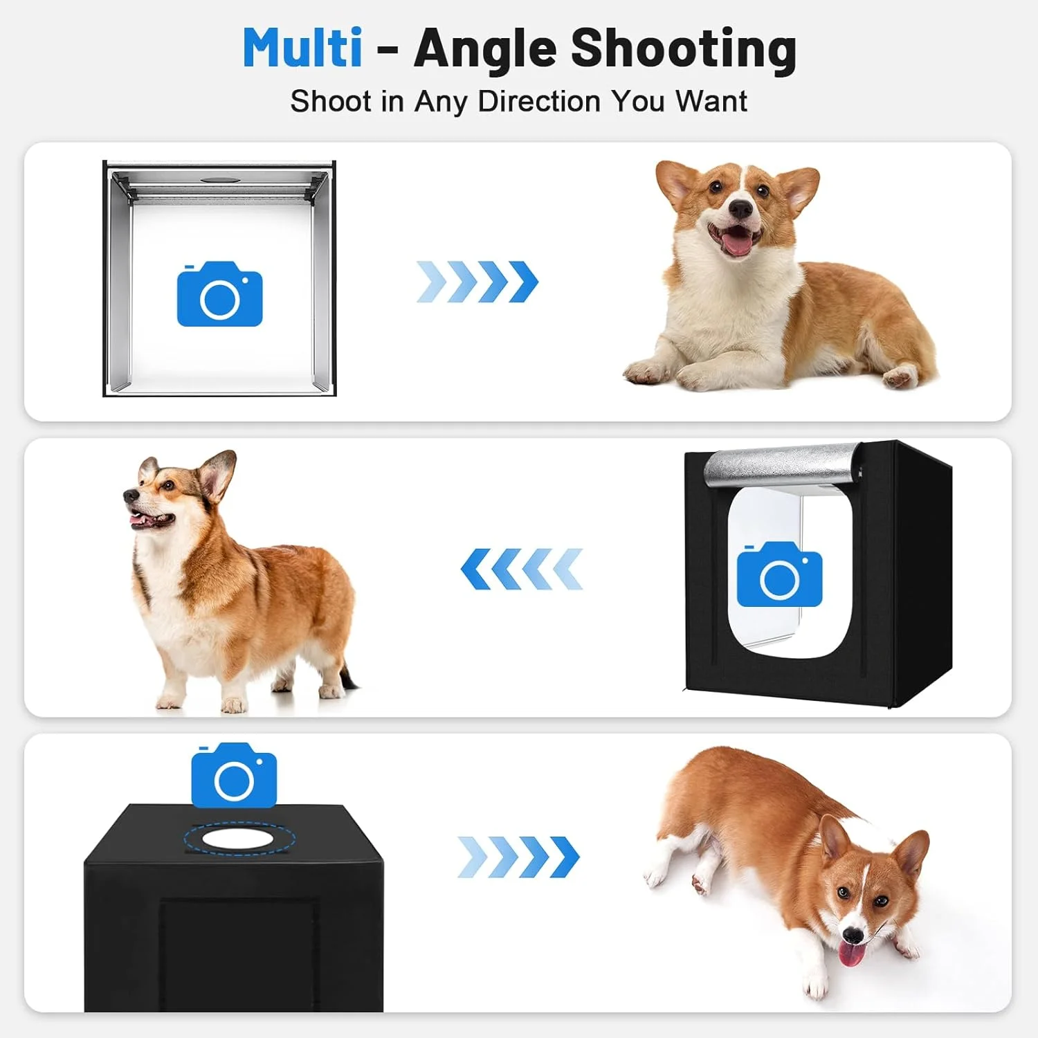 جعبه نور عکاسی 40x40 اینچ، جعبه عکس با قابلیت تنظیم 3 رنگ و 10 سطح روشنایی به همراه پارچه نور نرم، چادرهای عکاسی پس زمینه حرفه ای نور سفید، نور نرم، نور گرم جعبه نور عکاسی 40x40 اینچ، جعبه عکس با قابلیت تنظیم 3 رنگ و 10 سطح روشنایی به همراه پارچه نور نرم، چادرهای عکاسی پس زمینه حرفه ای نور سفید، نور نرم، نور گرم