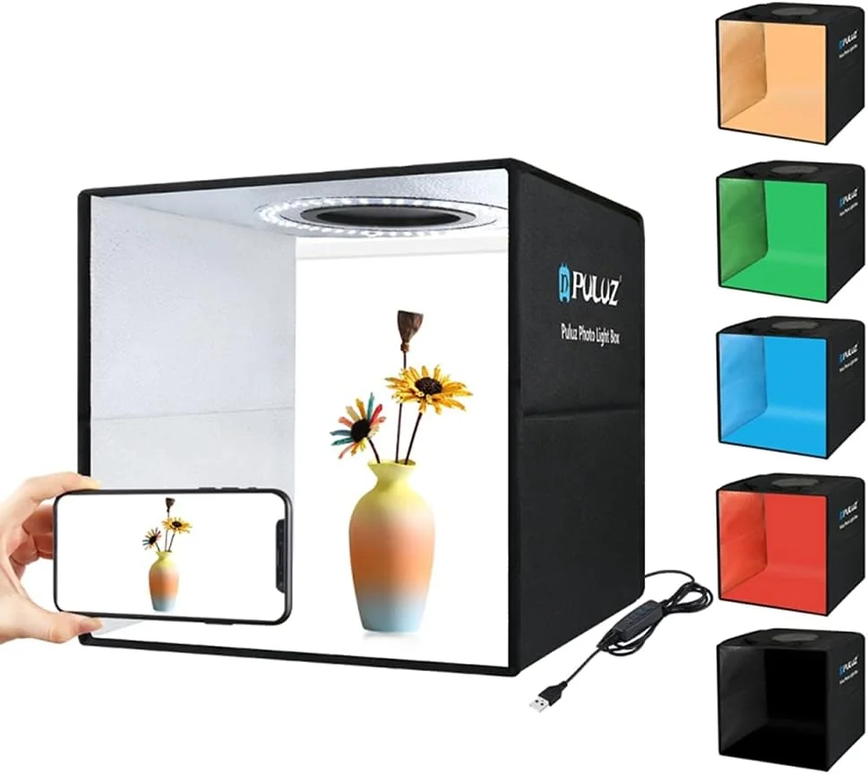 جعبه نور استودیویی کوچک Pepisky با 6 پس زمینه رنگی، کیت چادر عکس، اتاق نور LED با 80 عدد ال ای دی، نورپردازی تاشو عکاسی